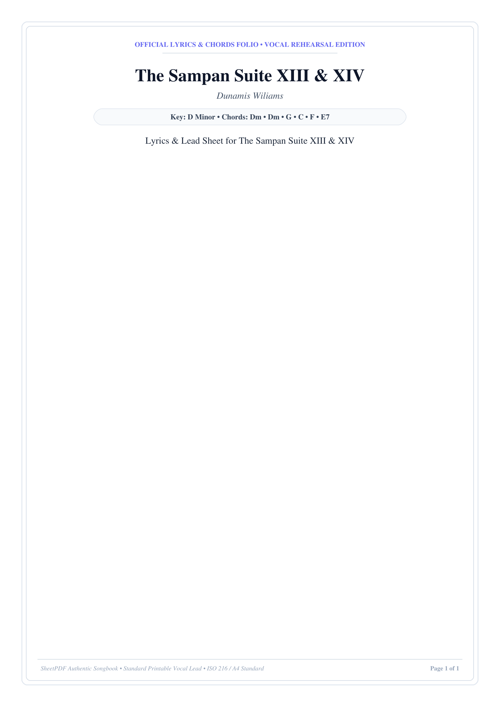 The Sampan Suite XIII & XIV Piano Sheet Music Page 1 Free PDF