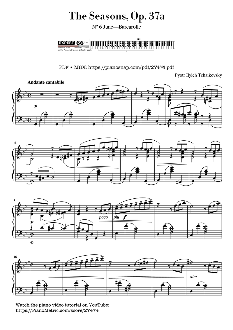 The Seasons Piano Sheet Music Page 1 Free PDF