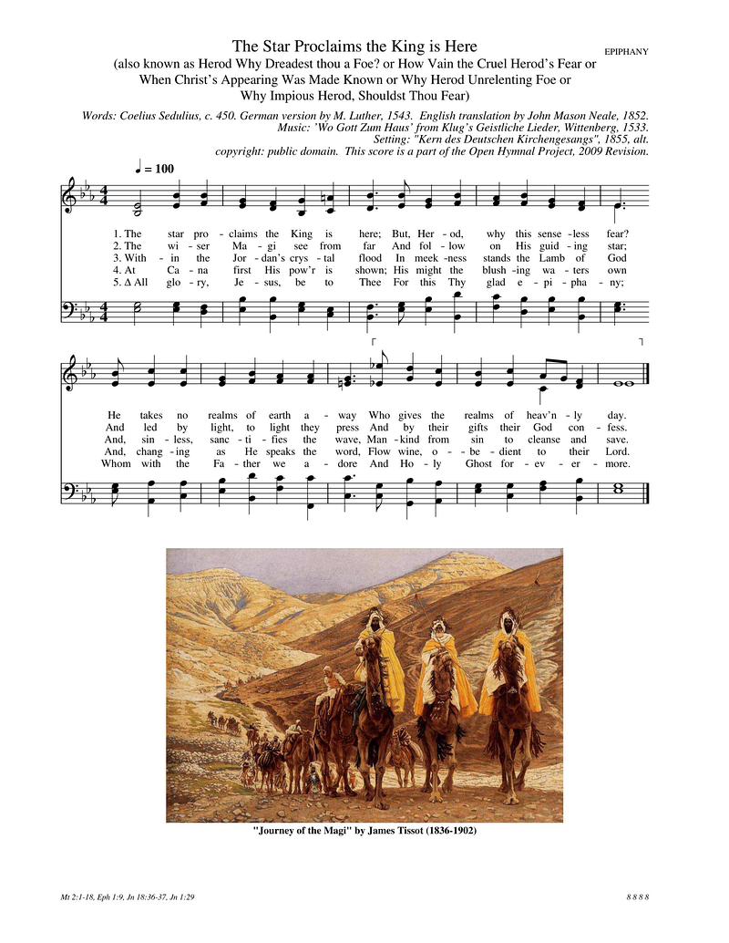 The Star Proclaims the King Is Here Piano Sheet Music Page 1 Free PDF