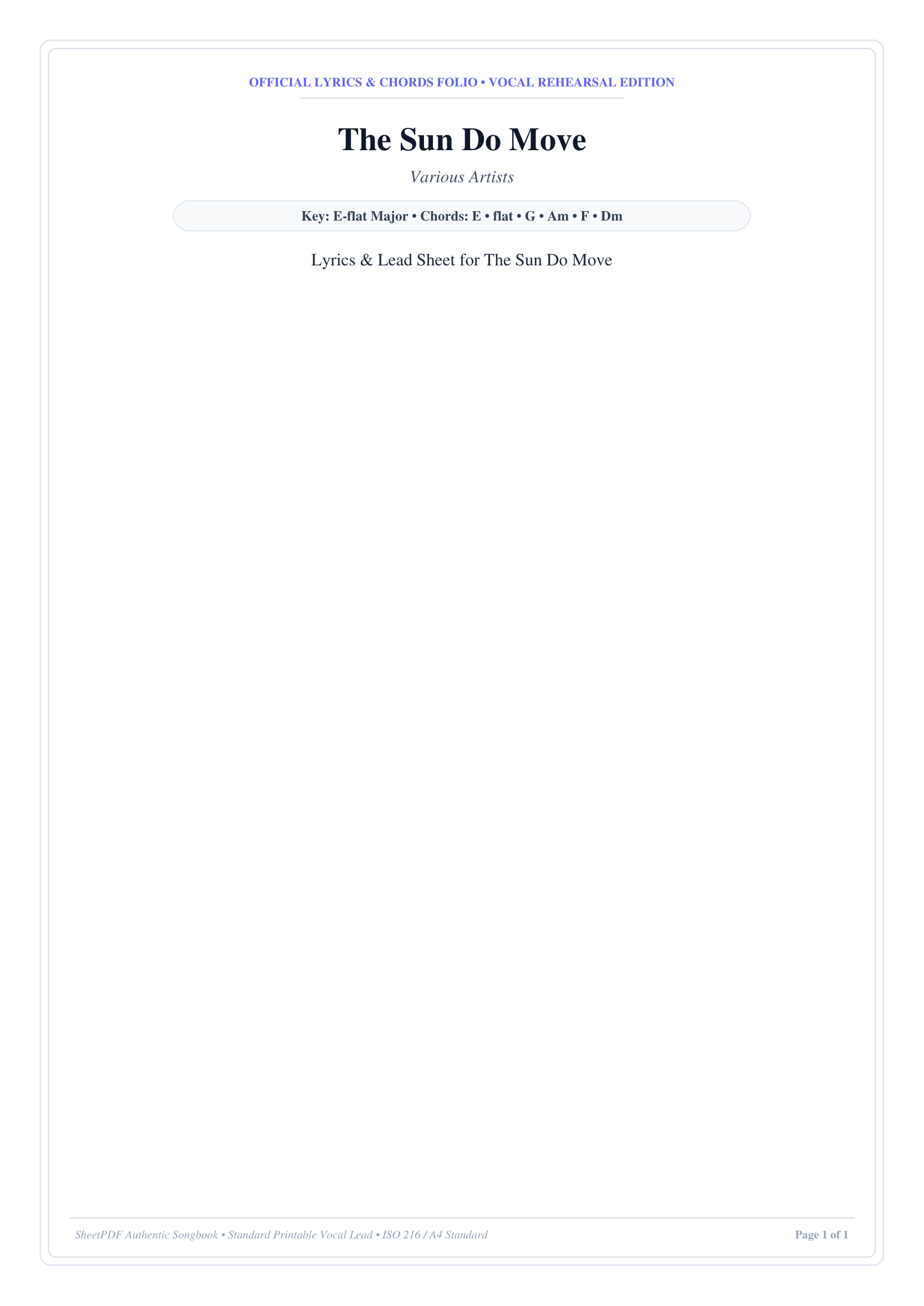 The Sun Do Move Lyrics & Chords Folio