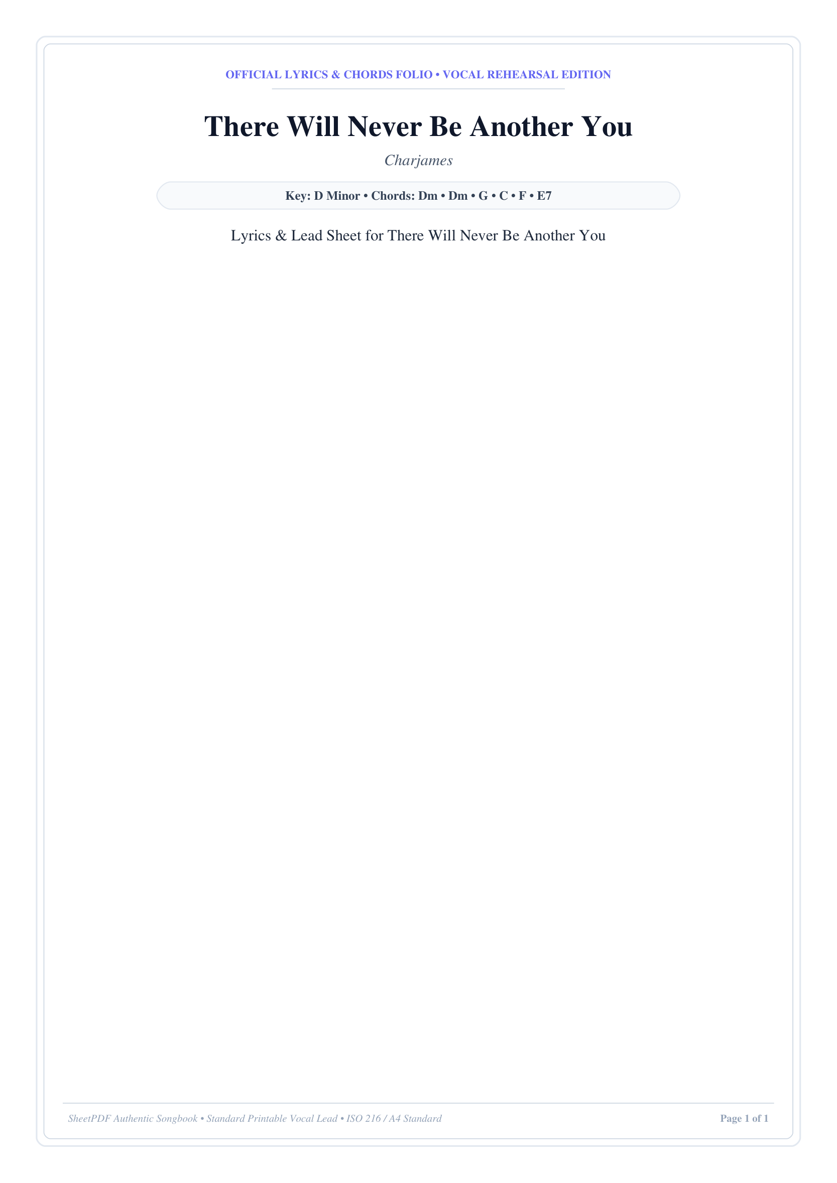 There Will Never Be Another You Piano Sheet Music Page 1 Free PDF