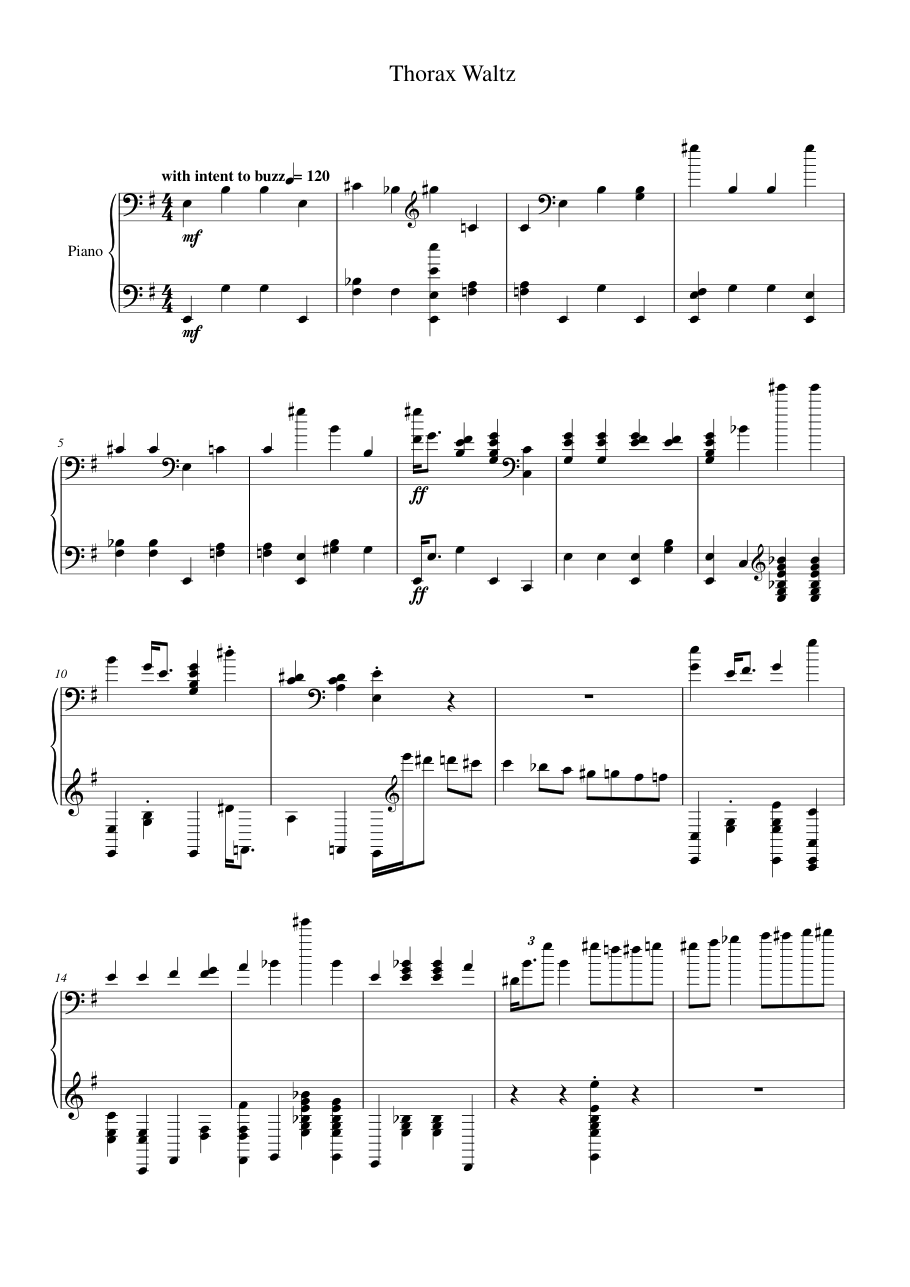 Thorax Waltz Piano Sheet Music Page 1 Free PDF