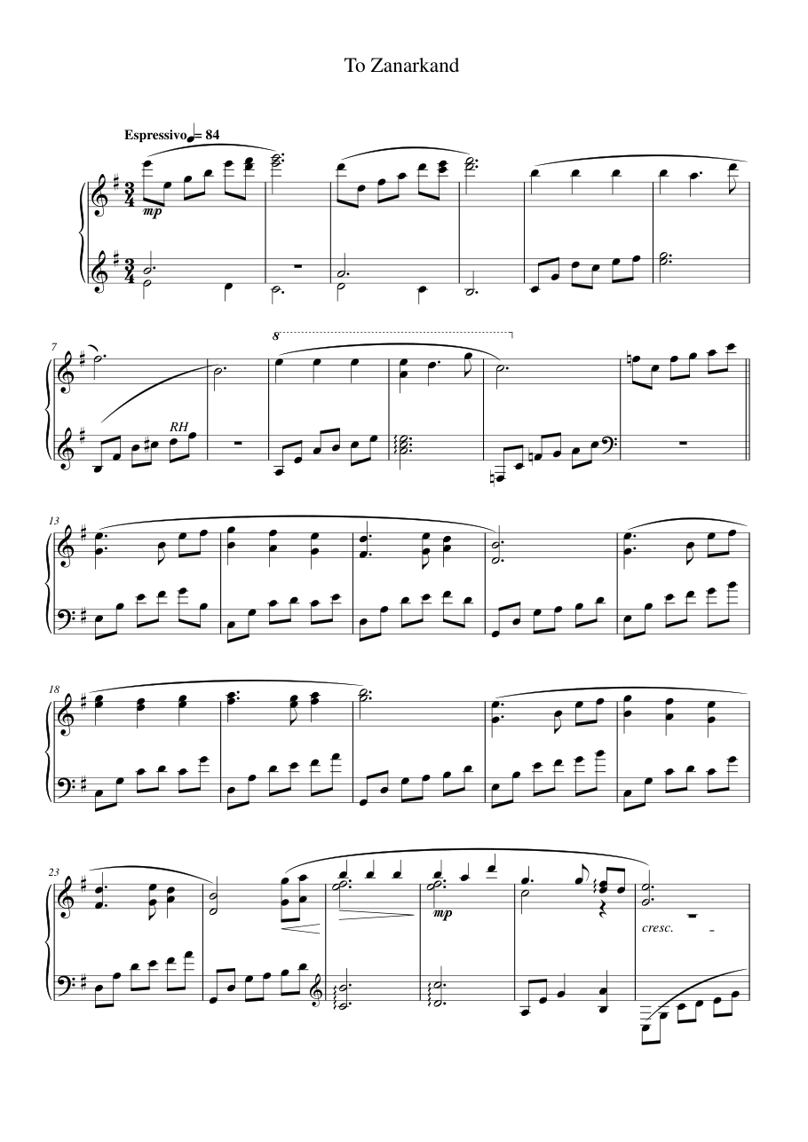 To Zanarkand Lyrics & Chords Folio