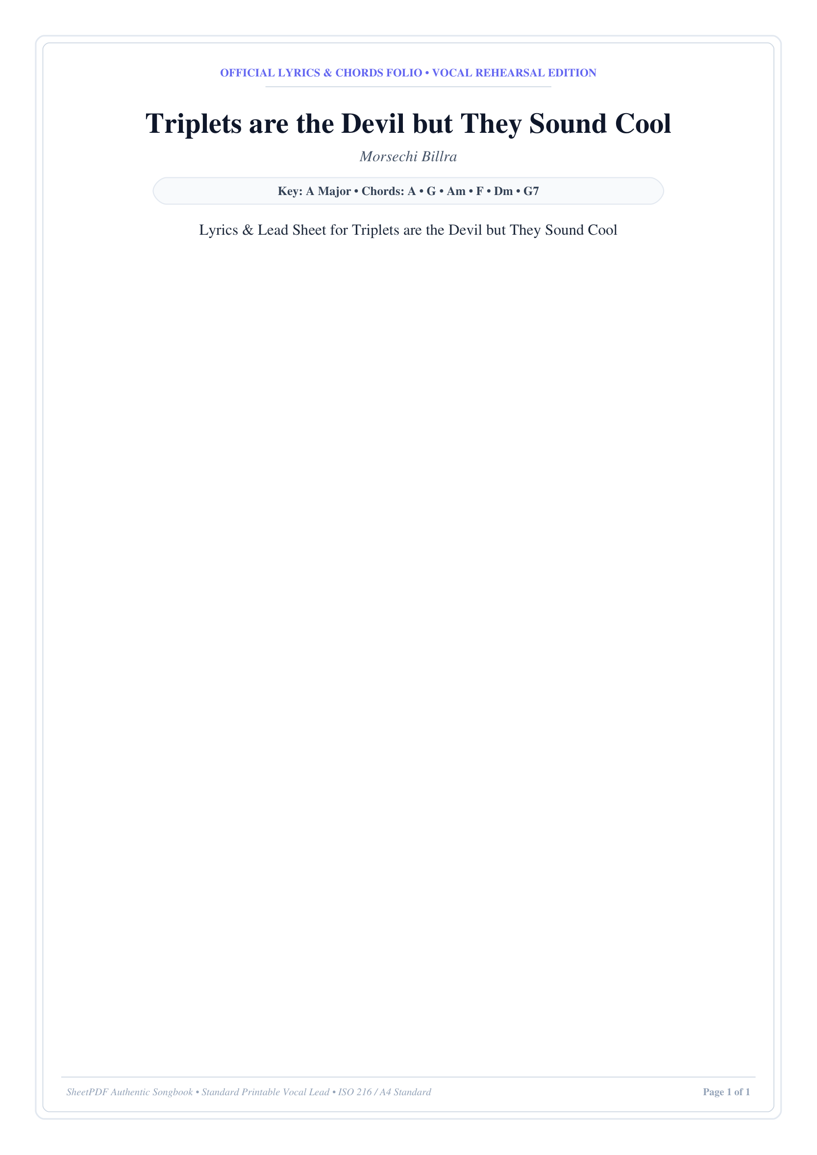 Triplets are the Devil but They Sound Cool Piano Sheet Music Page 1 Free PDF