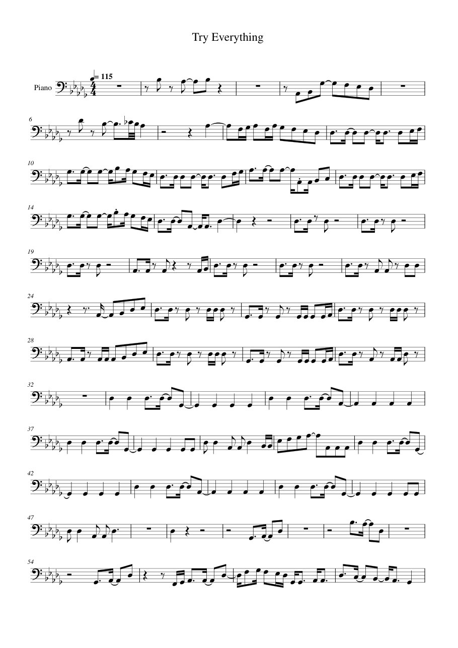 Try Everything Lyrics & Chords Folio