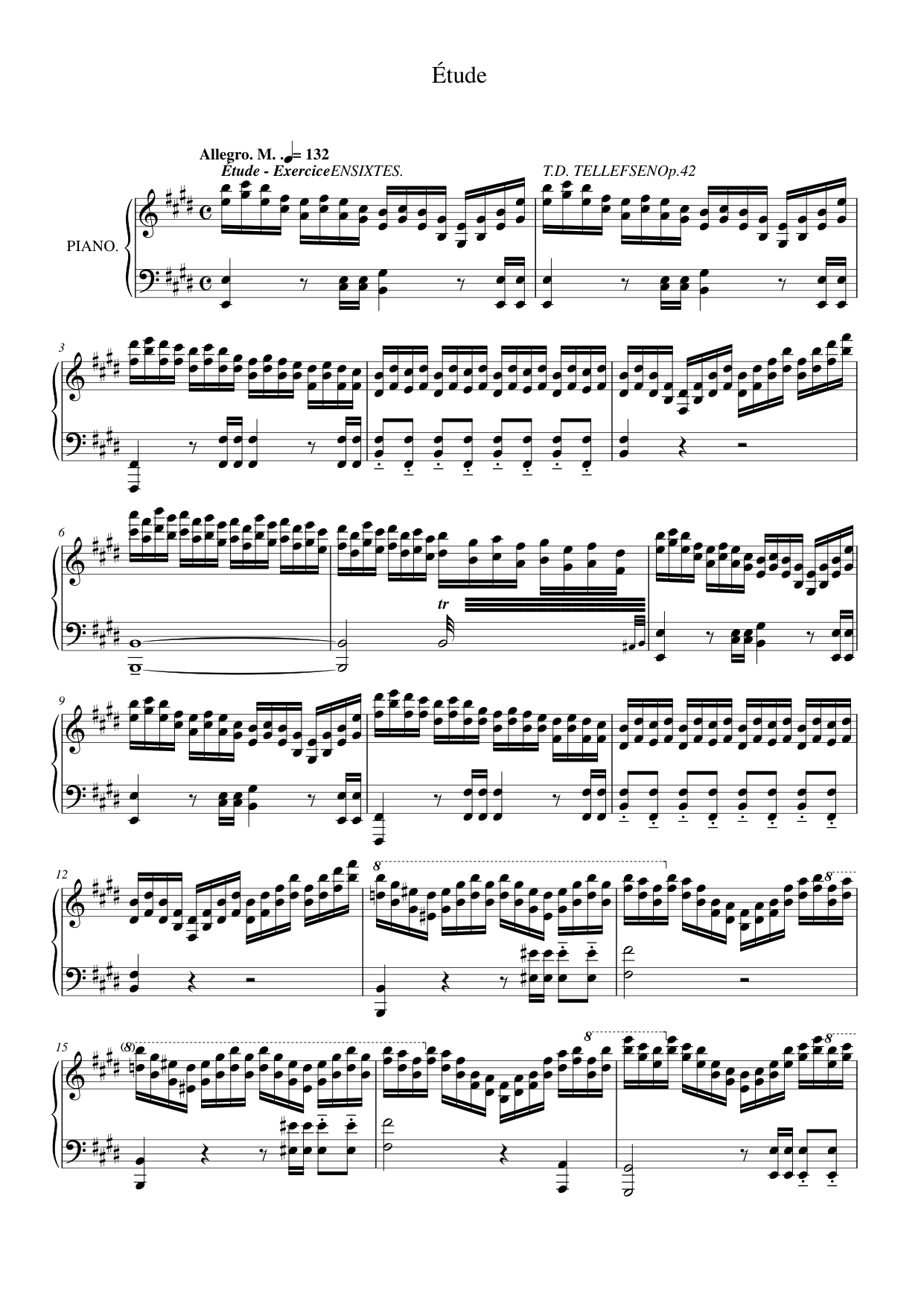 Étude Piano Sheet Music Page 1 Free PDF