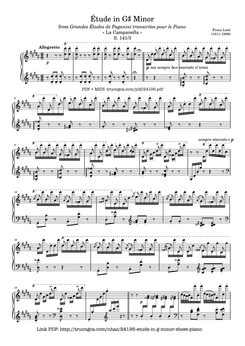 Étude in A minor Piano Sheet Music Page 1 Free PDF
