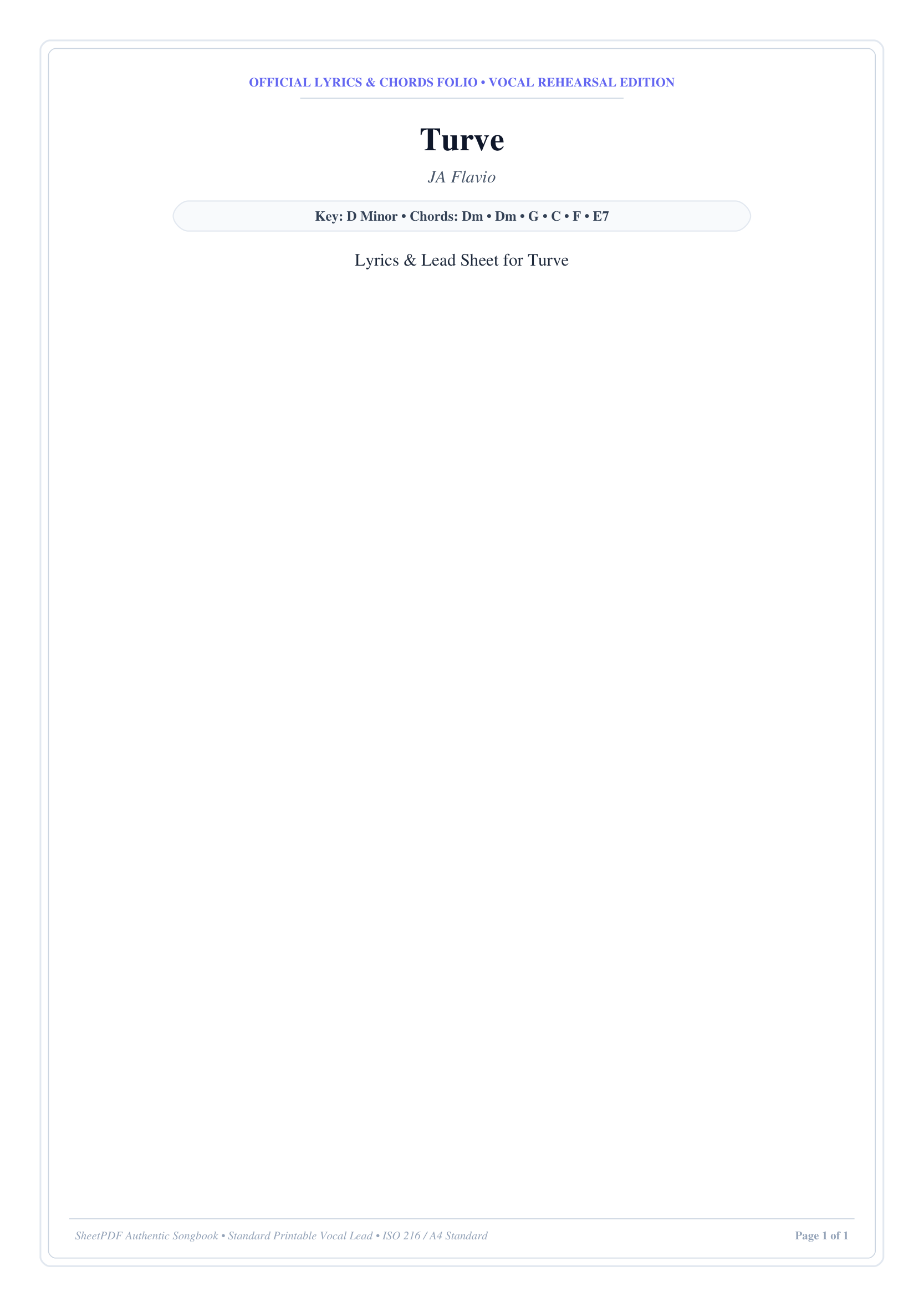 Turve Lyrics & Chords Folio
