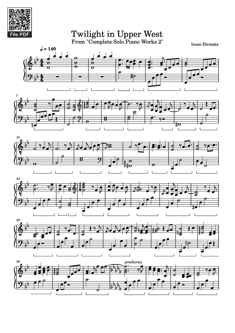 Twilight Piano Sheet Music Score Page 1