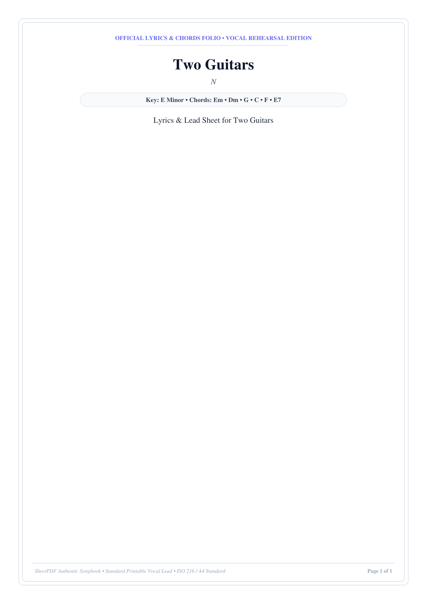 Two Guitars Piano Sheet Music Page 1 Free PDF