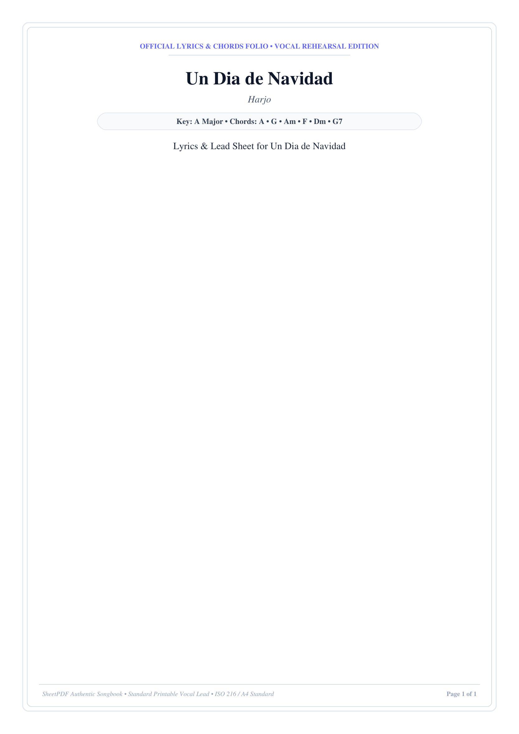 Un Dia de Navidad Piano Sheet Music Page 1 Free PDF