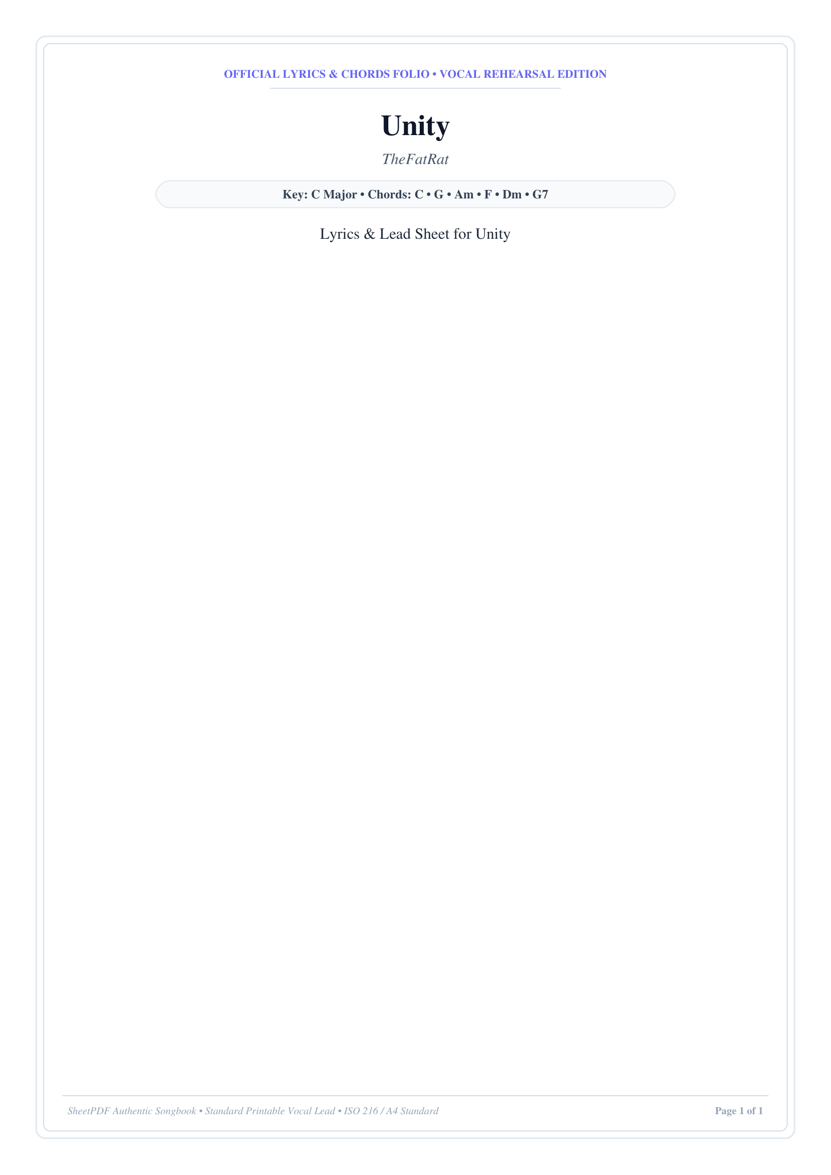 Unity Lyrics & Chords Folio