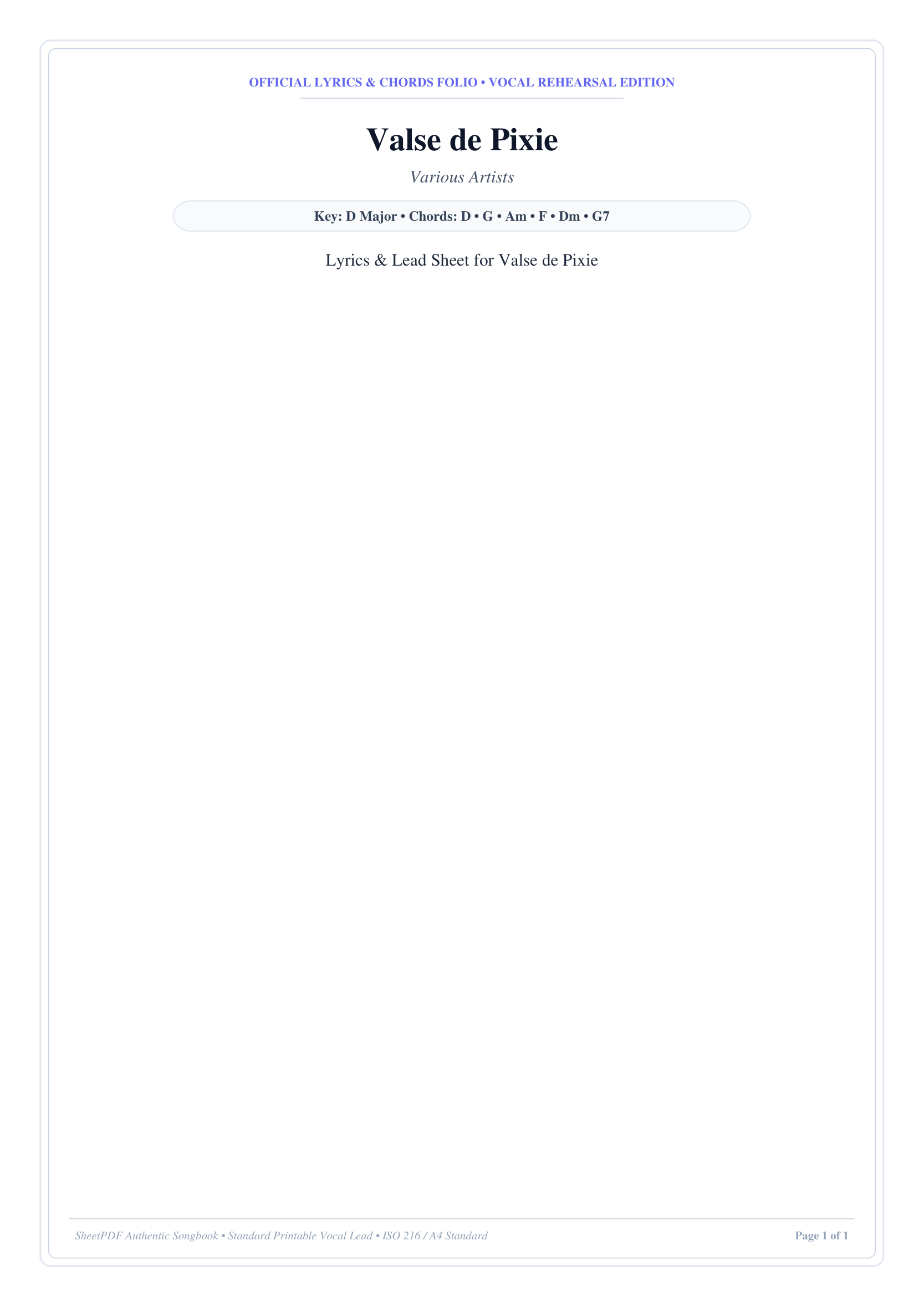 Valse de Pixie Piano Sheet Music Page 1 Free PDF