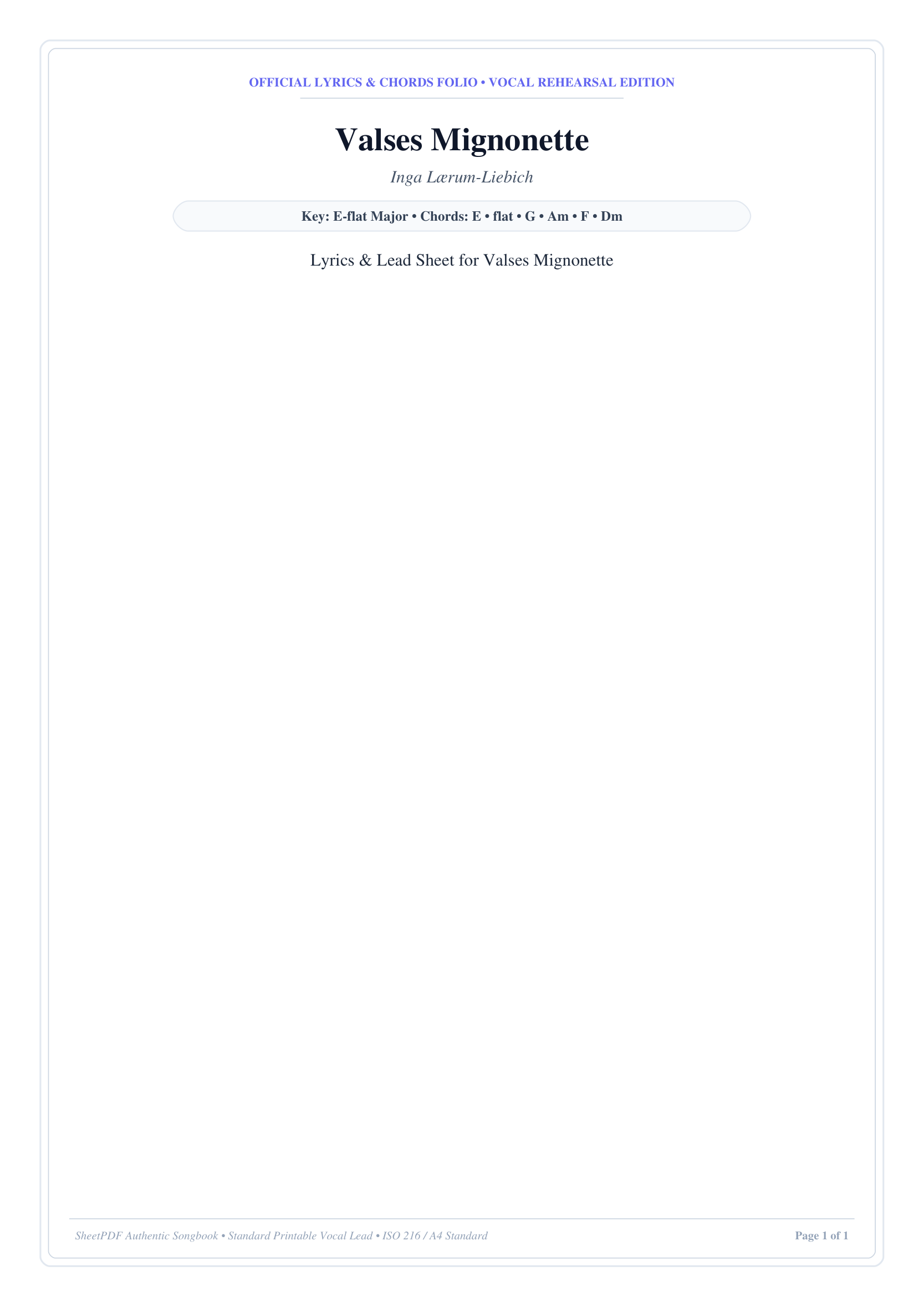 Valses Mignonette Piano Sheet Music Page 1 Free PDF