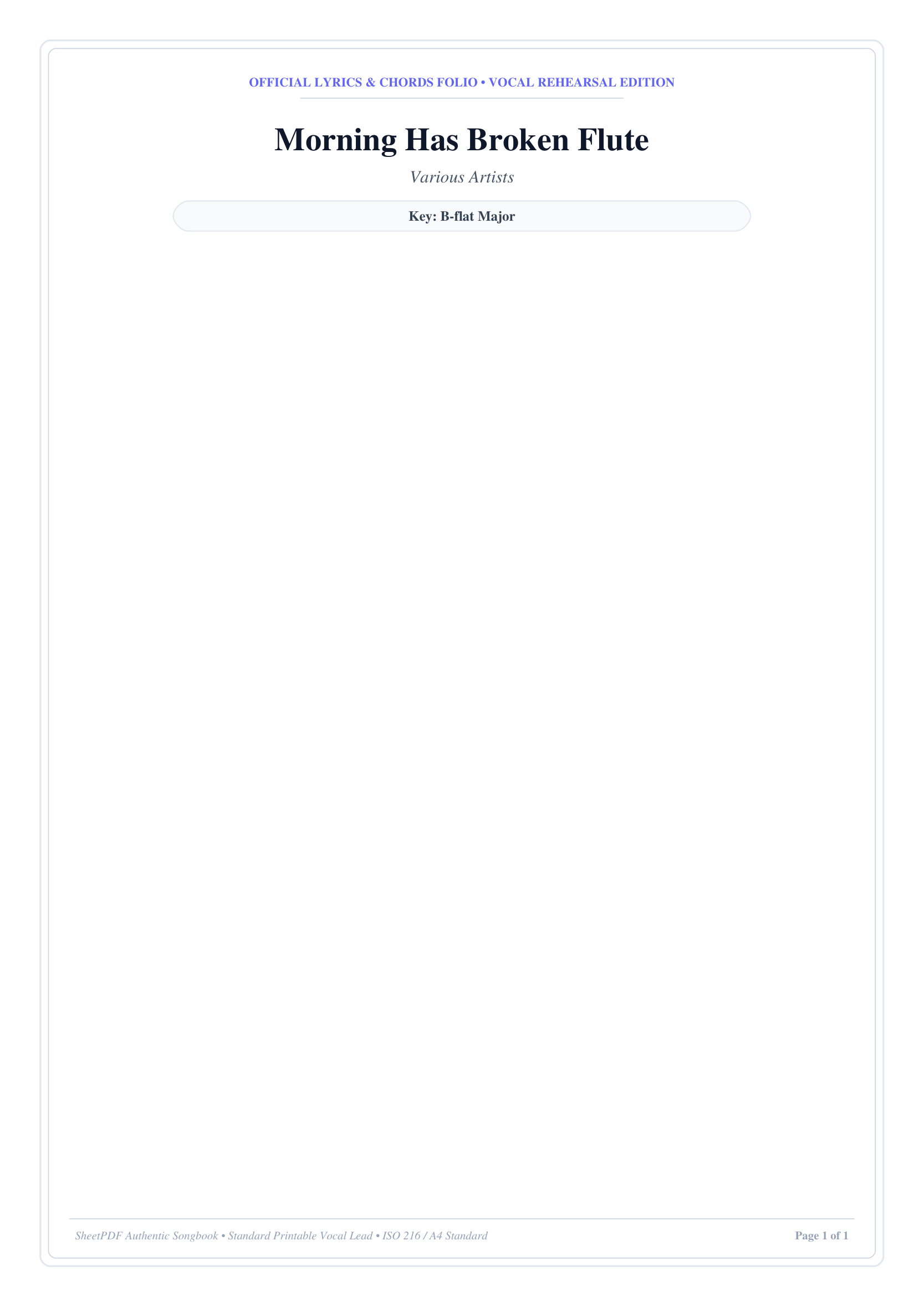 Morning Has Broken Flute Piano Sheet Music Page 1 Free PDF