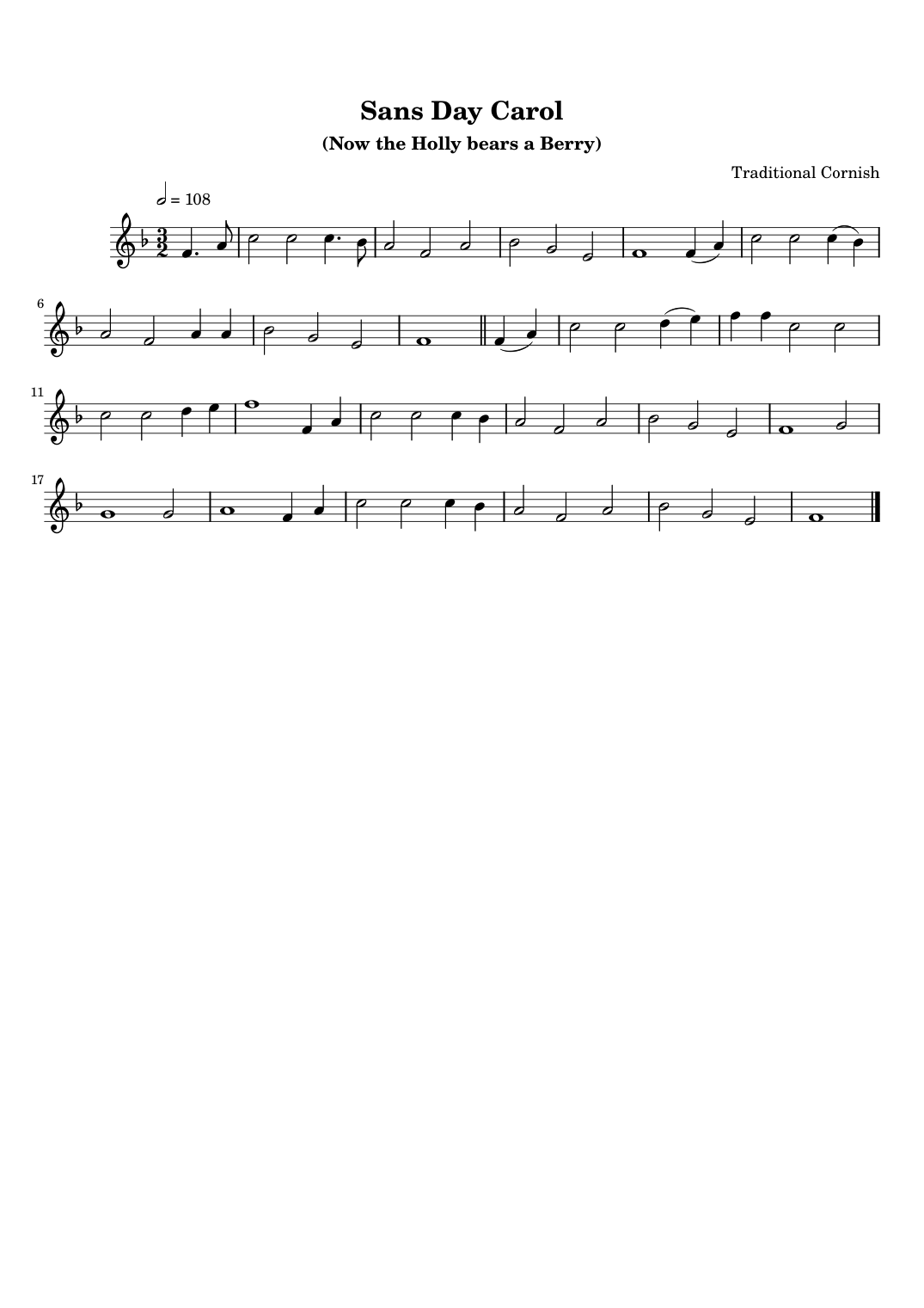 Sans Day Carol Flute Piano Sheet Music Page 1 Free PDF