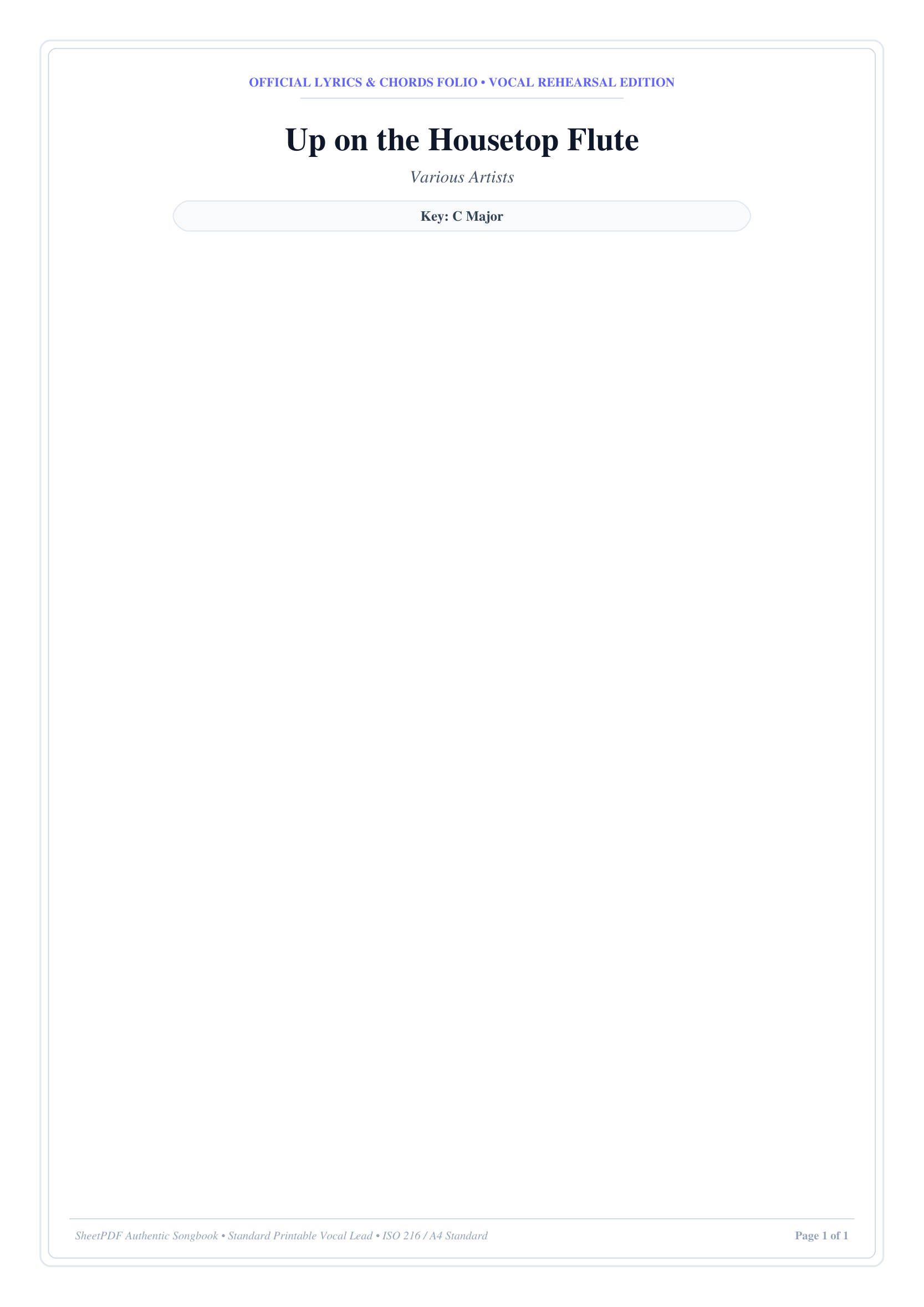 Up on the Housetop Flute Piano Sheet Music Page 1 Free PDF