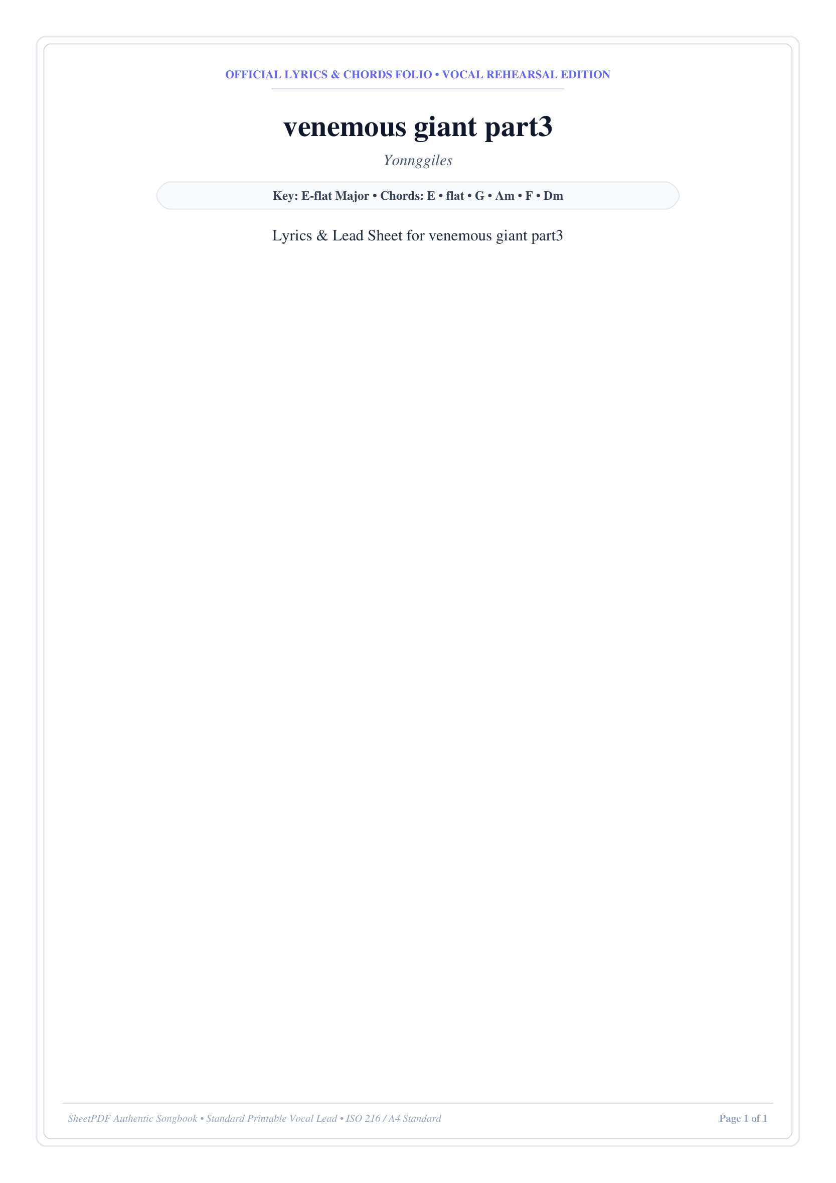 venemous giant part3 Lyrics & Chords Folio