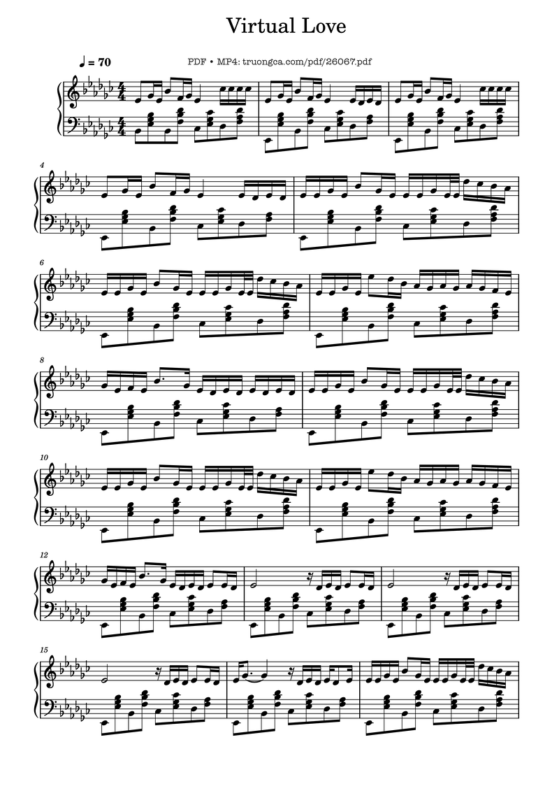Virtual Love Piano Sheet Music Page 1 Free PDF