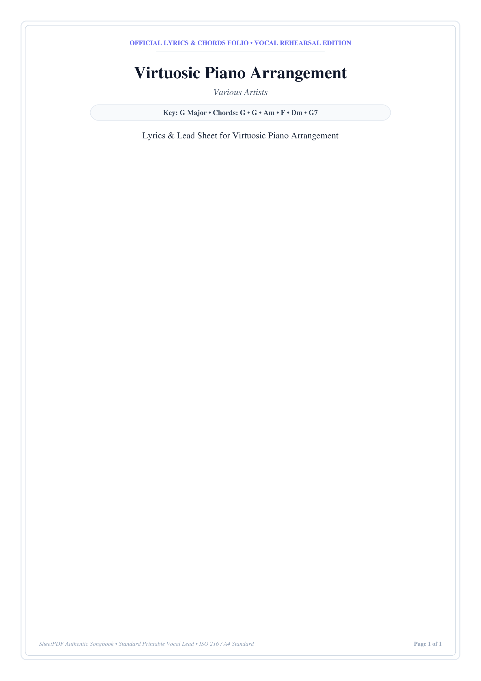 Virtuosic Piano Arrangement Piano Sheet Music Page 1 Free PDF