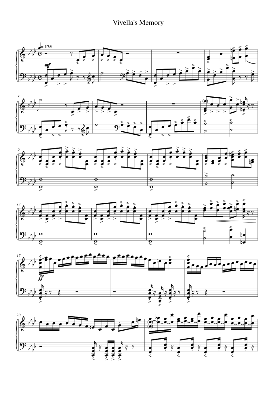 Viyella's Memory Lyrics & Chords Folio