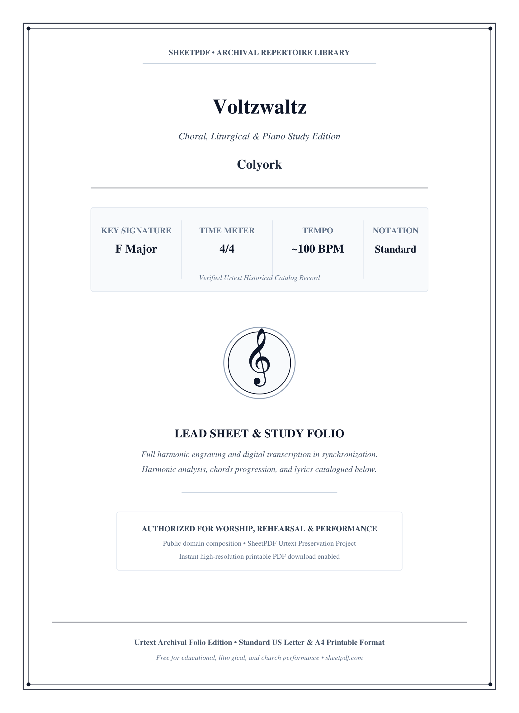 Voltzwaltz Piano Sheet Music Page 1 Free PDF