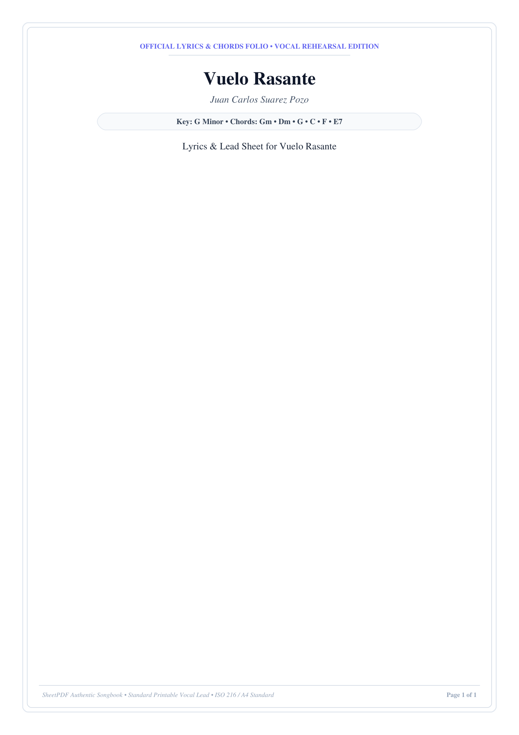 Vuelo Rasante Piano Sheet Music Page 1 Free PDF