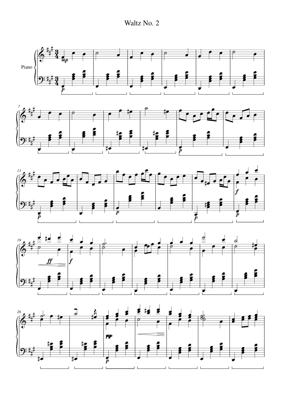 Waltz No. 2 Lyrics & Chords Folio