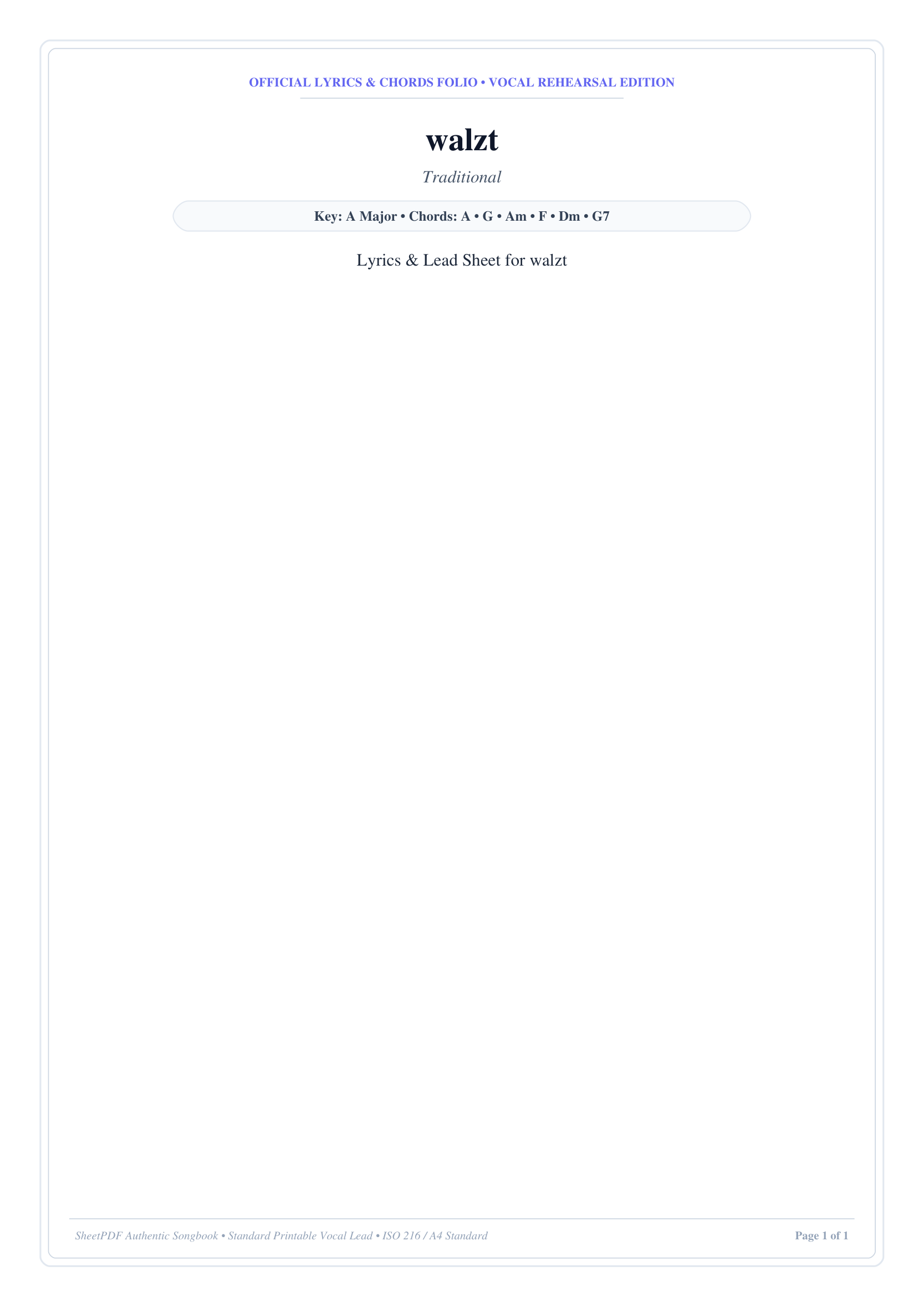 walzt Piano Sheet Music Page 1 Free PDF