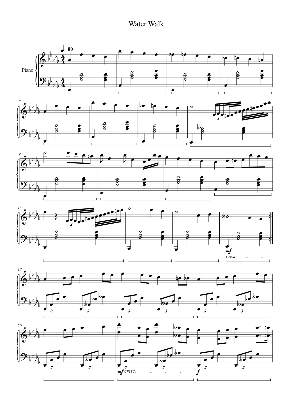 Water Walk Lyrics & Chords Folio