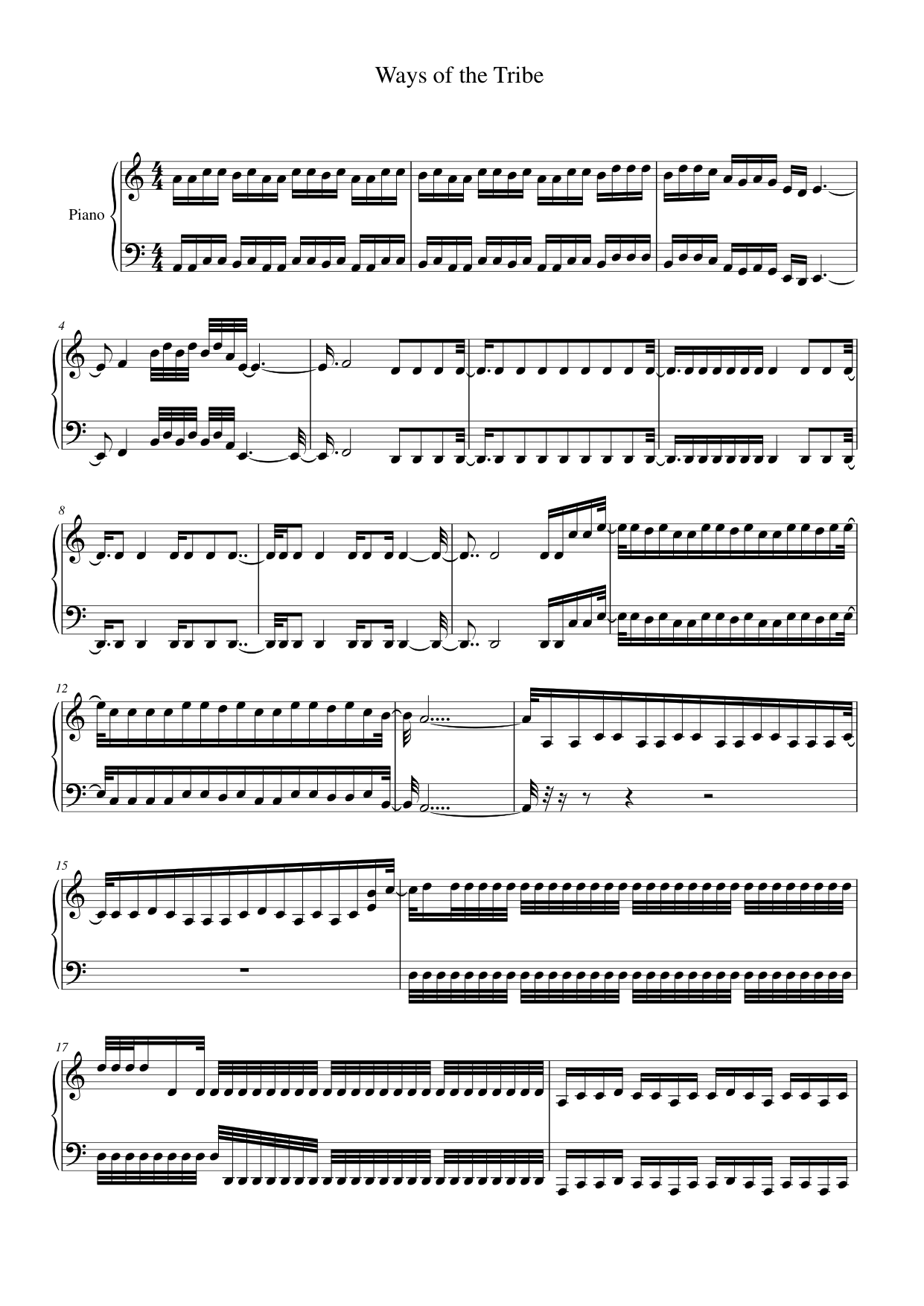 Ways of the Tribe Piano Sheet Music Page 1 Free PDF