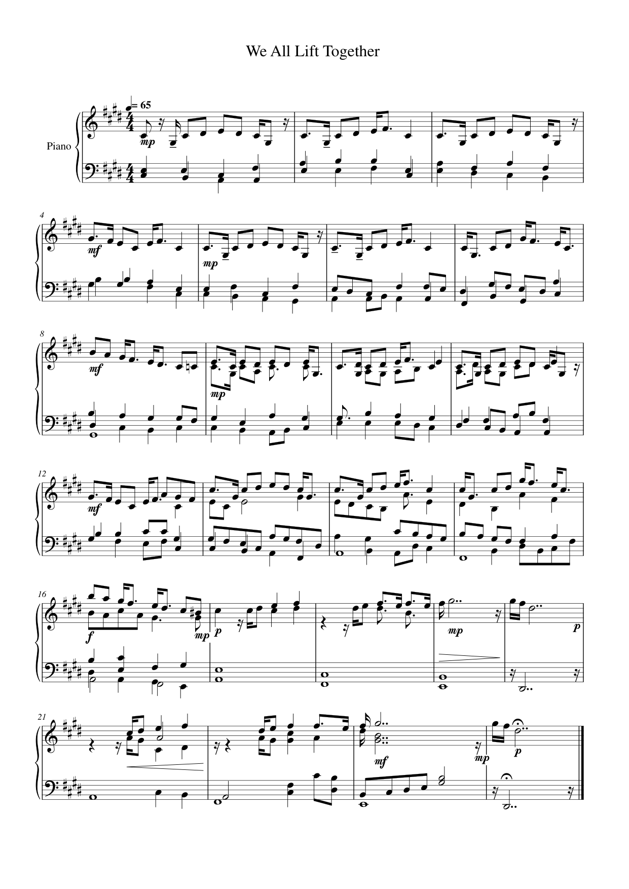 We All Lift Together Lyrics & Chords Folio