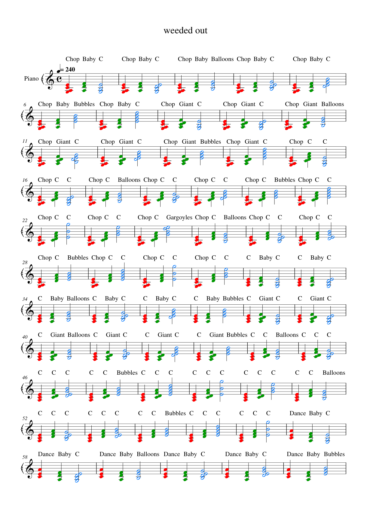 weeded out Lyrics & Chords Folio