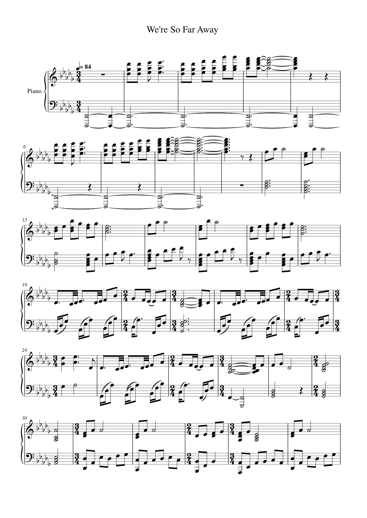 We're So Far Away Lyrics & Chords Folio
