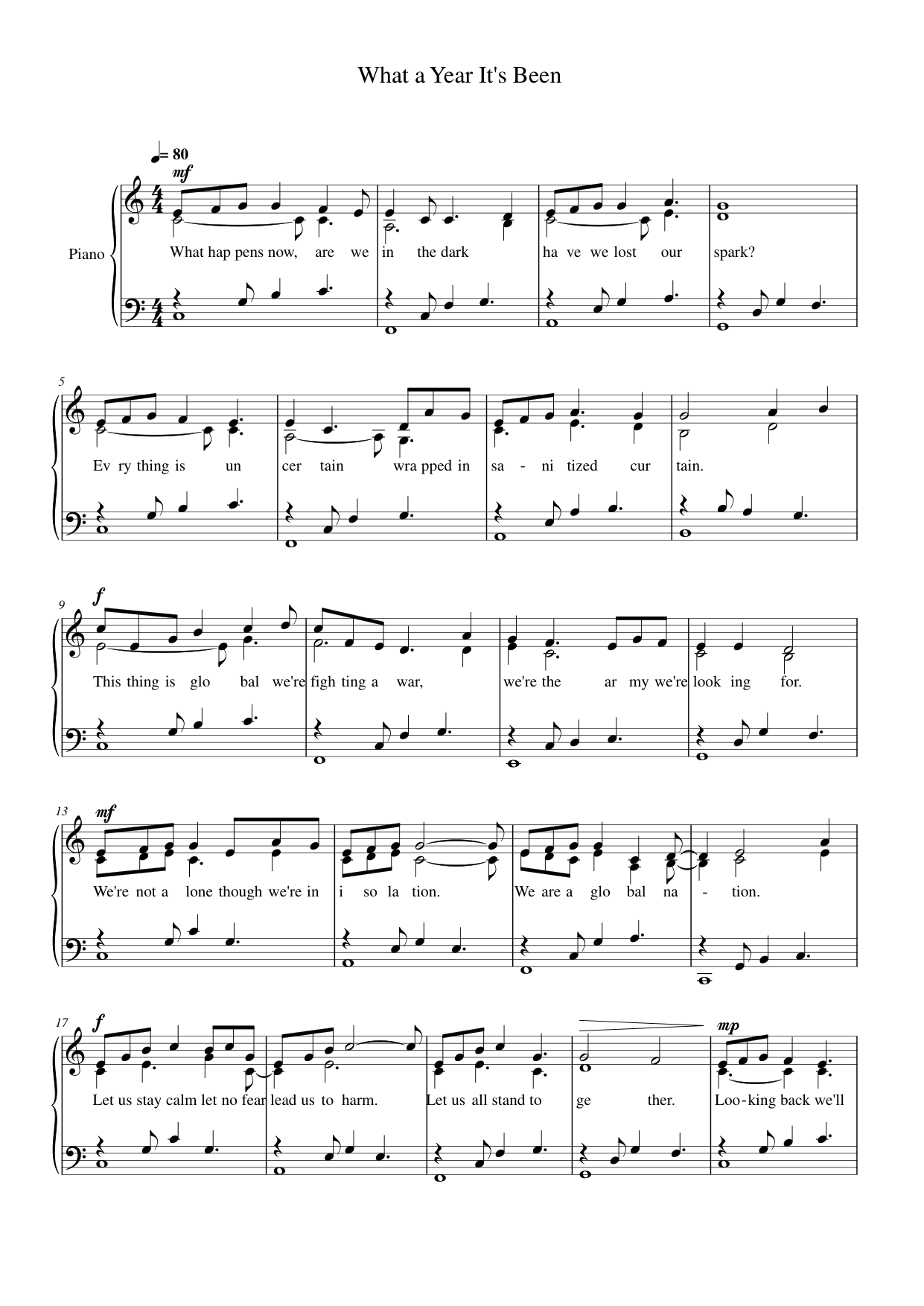 What a Year It's Been Lyrics & Chords Folio