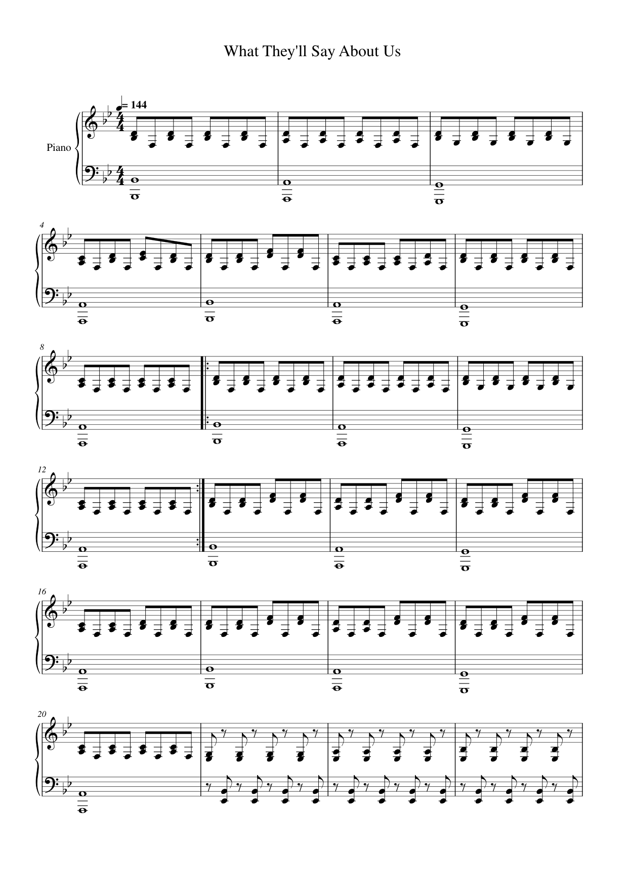 What They'll Say About Us Piano Sheet Music Page 1 Free PDF