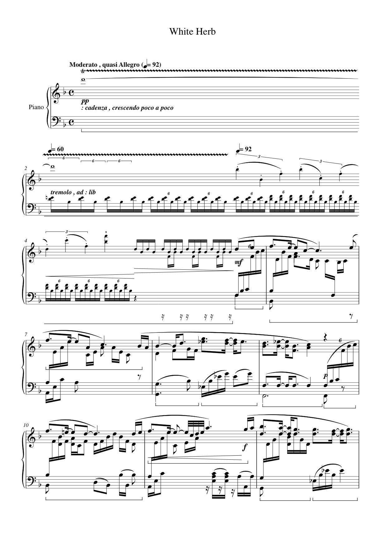 White Herb Lyrics & Chords Folio