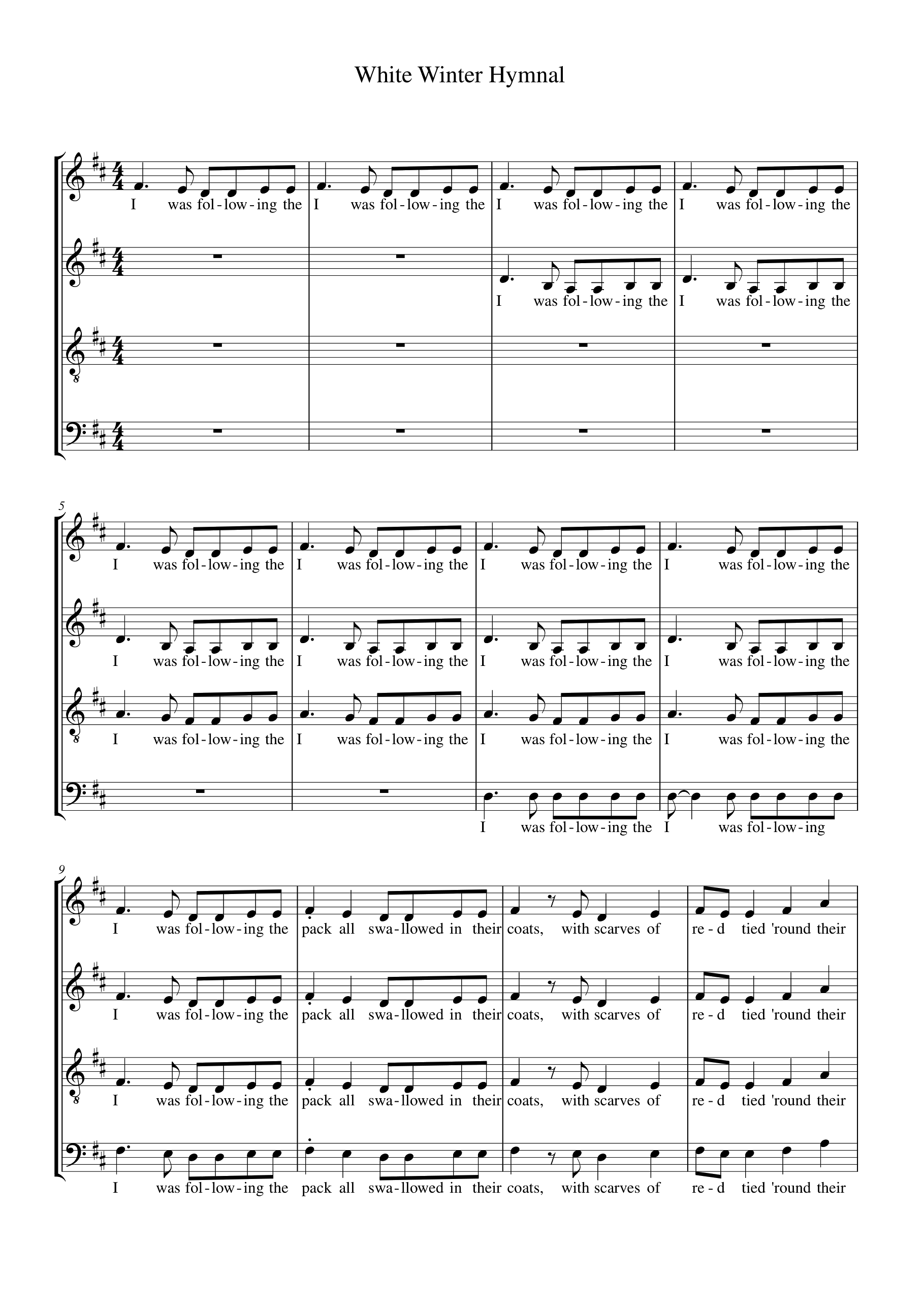 White Winter Hymnal Piano Sheet Music Page 1 Free PDF