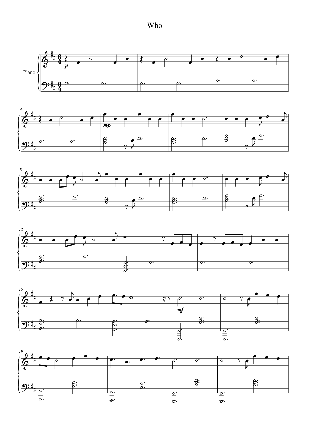 Who Lyrics & Chords Folio