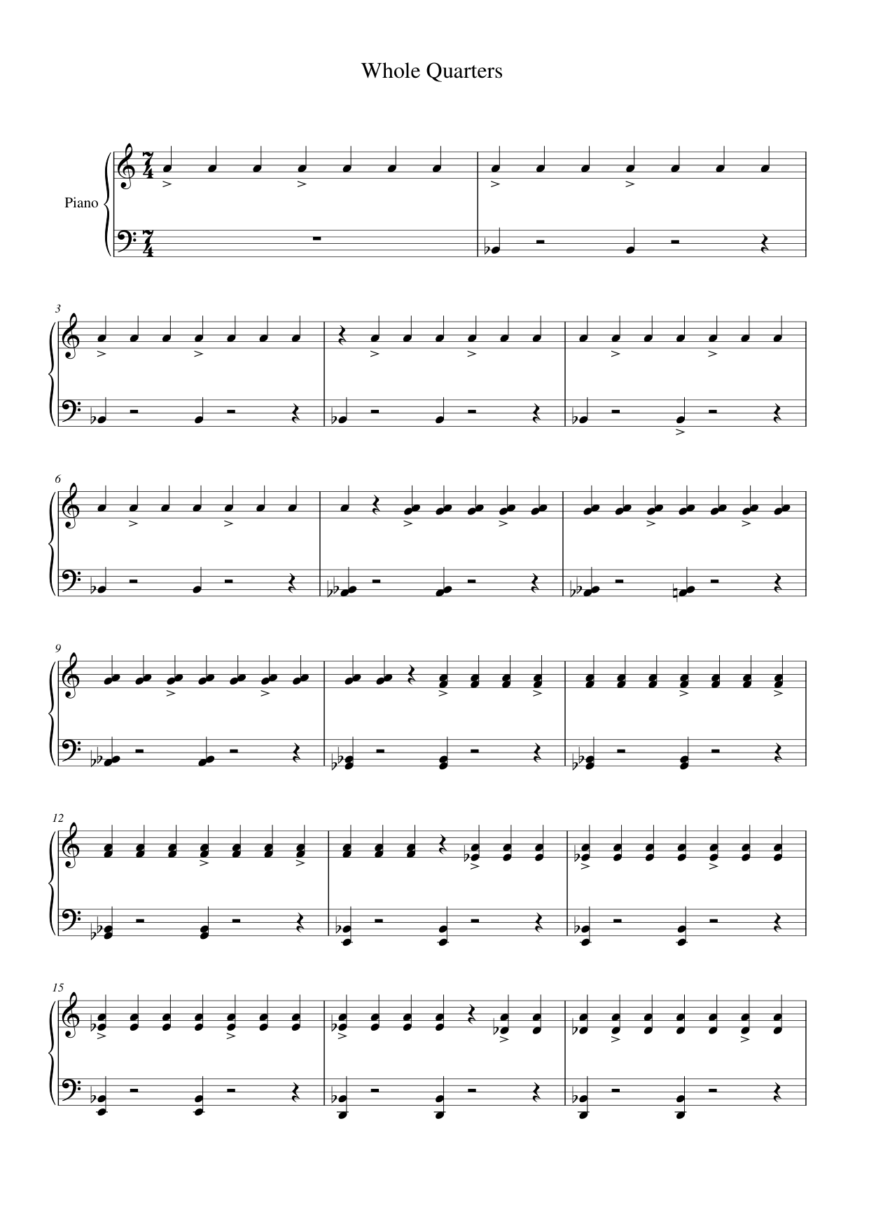Whole Quarters Lyrics & Chords Folio