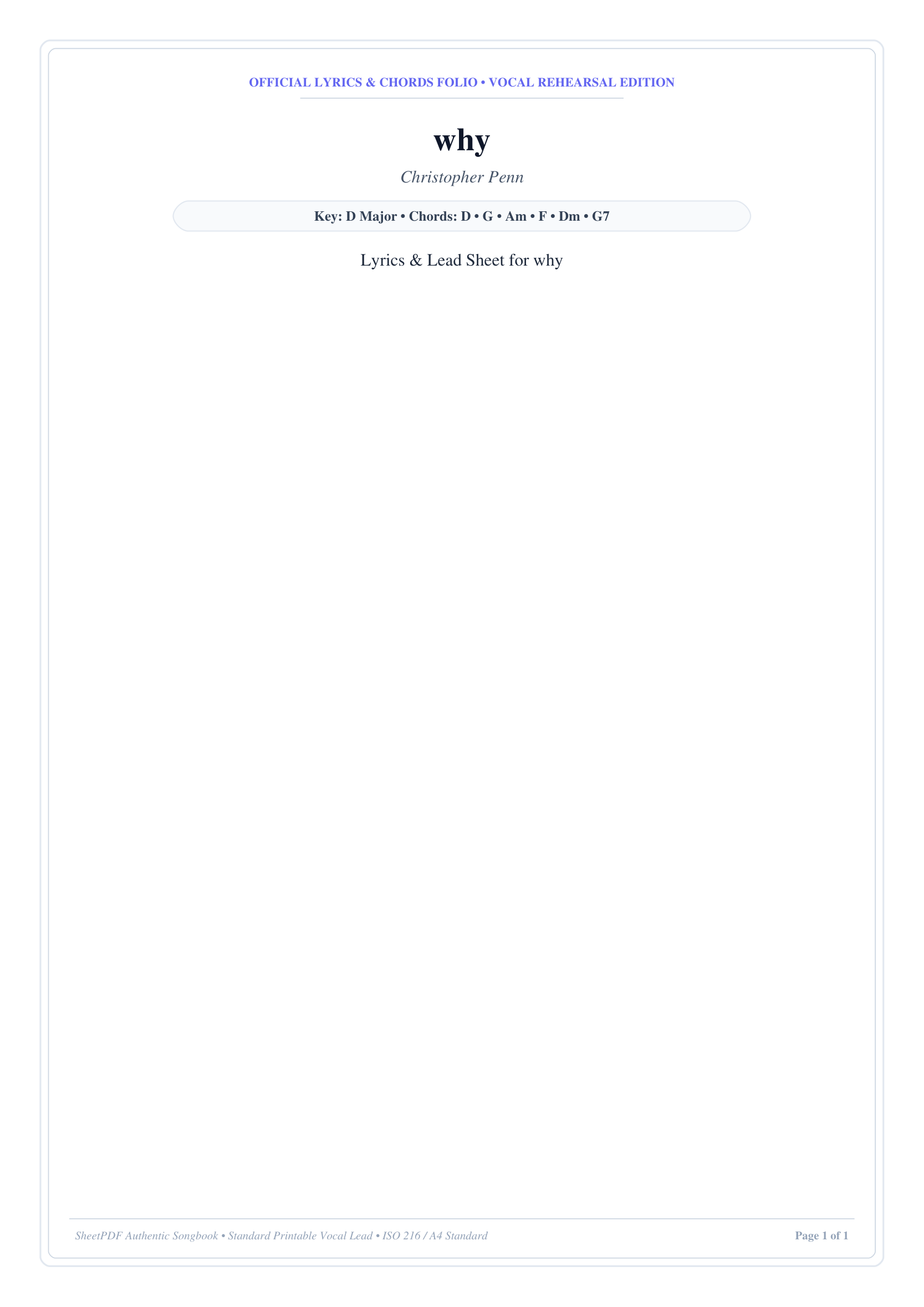 why Piano Sheet Music Page 1 Free PDF