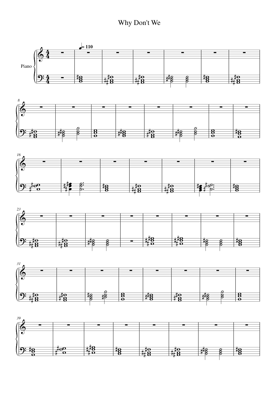 Why Don't We Piano Sheet Music Page 1 Free PDF