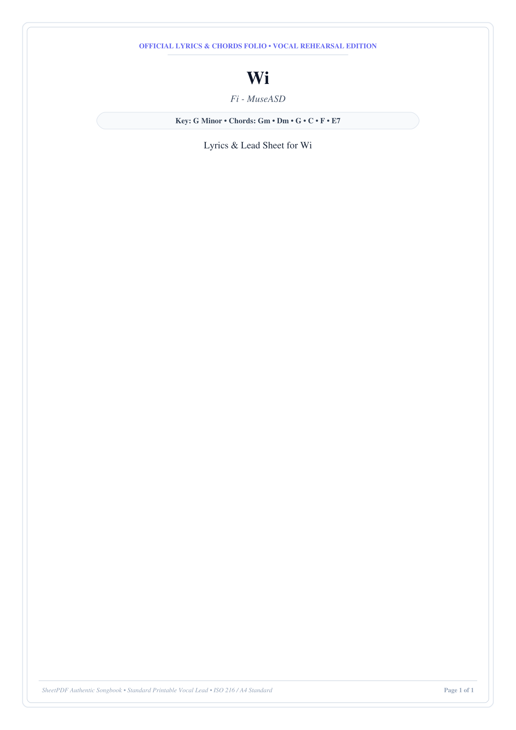 Wi Piano Sheet Music Page 1 Free PDF