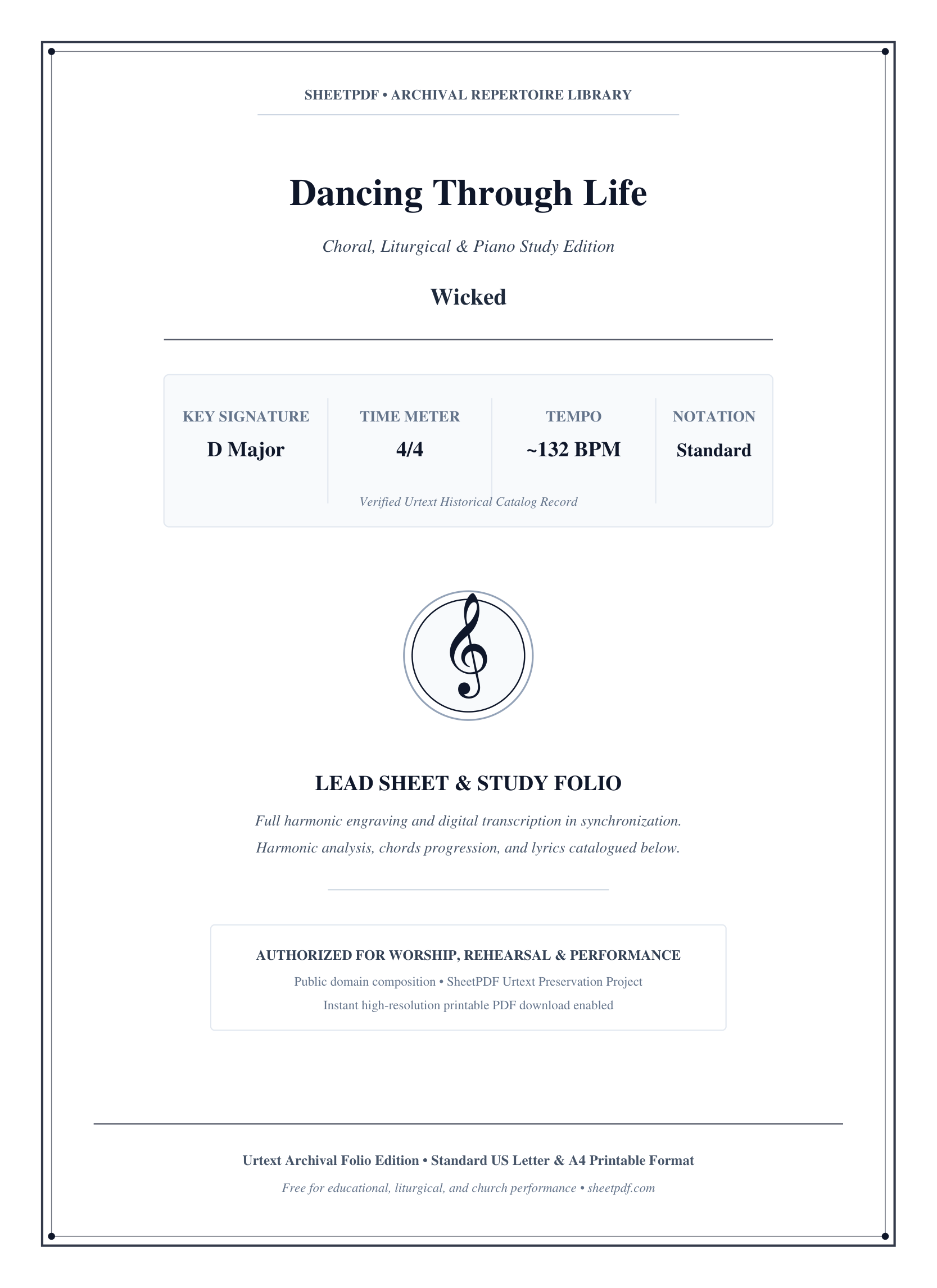 Dancing Through Life Piano Sheet Music Page 1 Free PDF