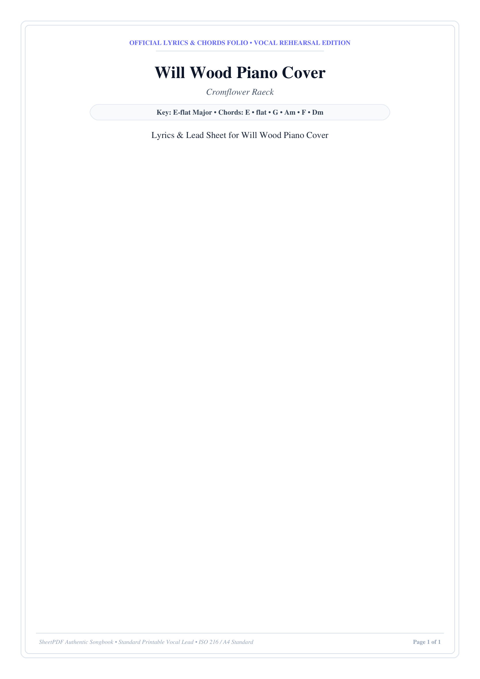 Will Wood Piano Cover Piano Sheet Music Page 1 Free PDF