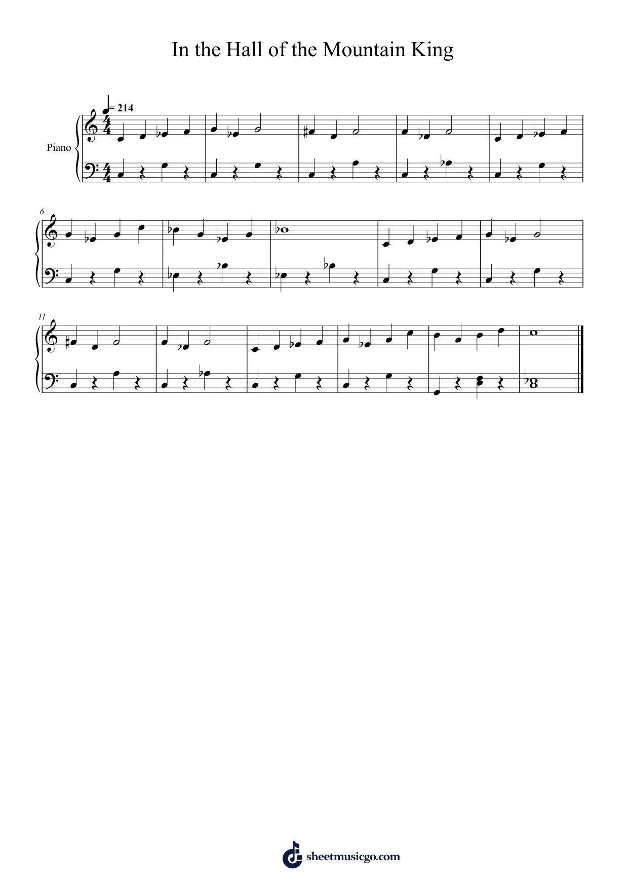 King Piano Sheet Music Page 1 Free PDF