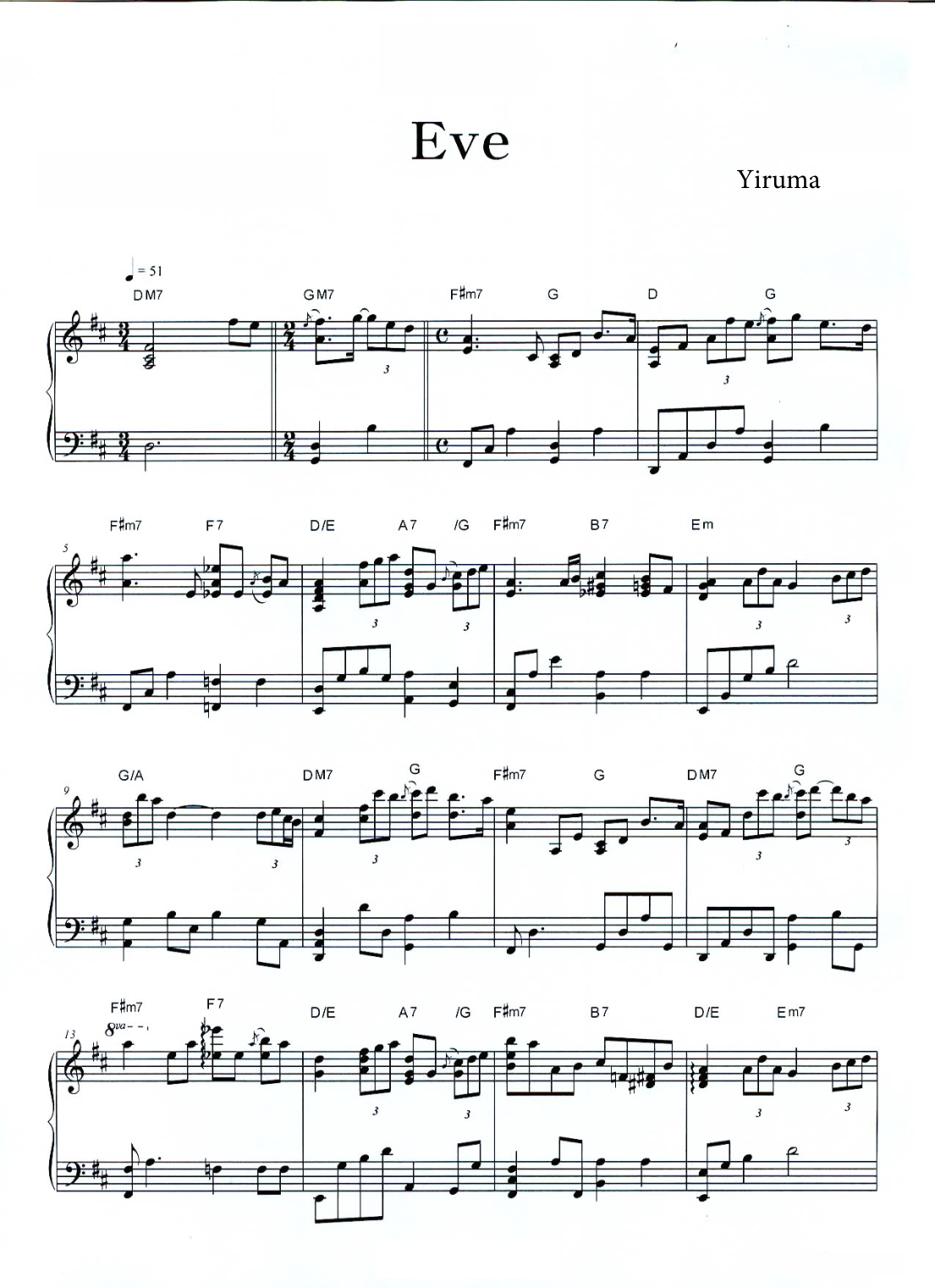 Eve Piano Sheet Music Page 1 Free PDF