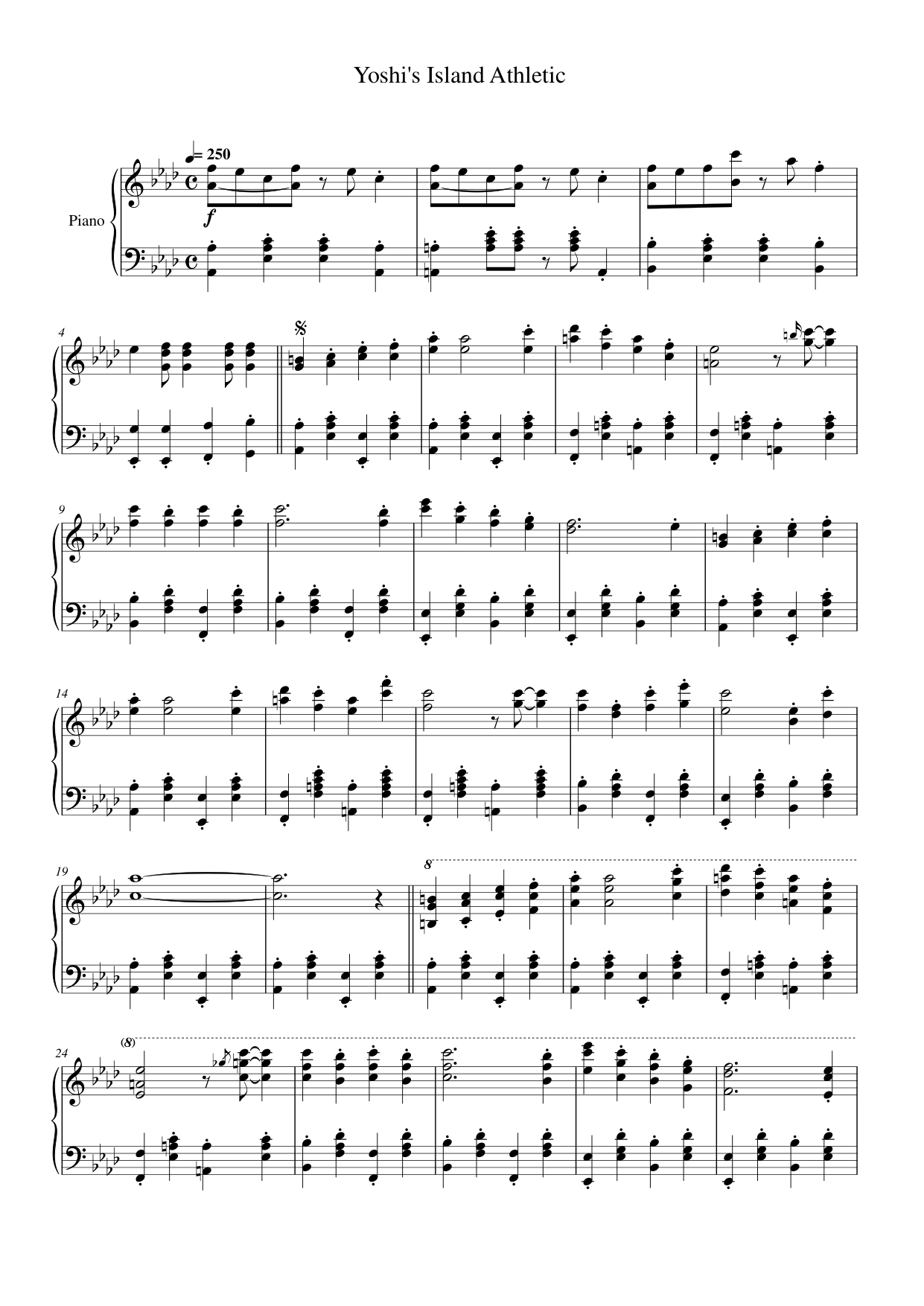 Yoshi's Island Athletic Lyrics & Chords Folio