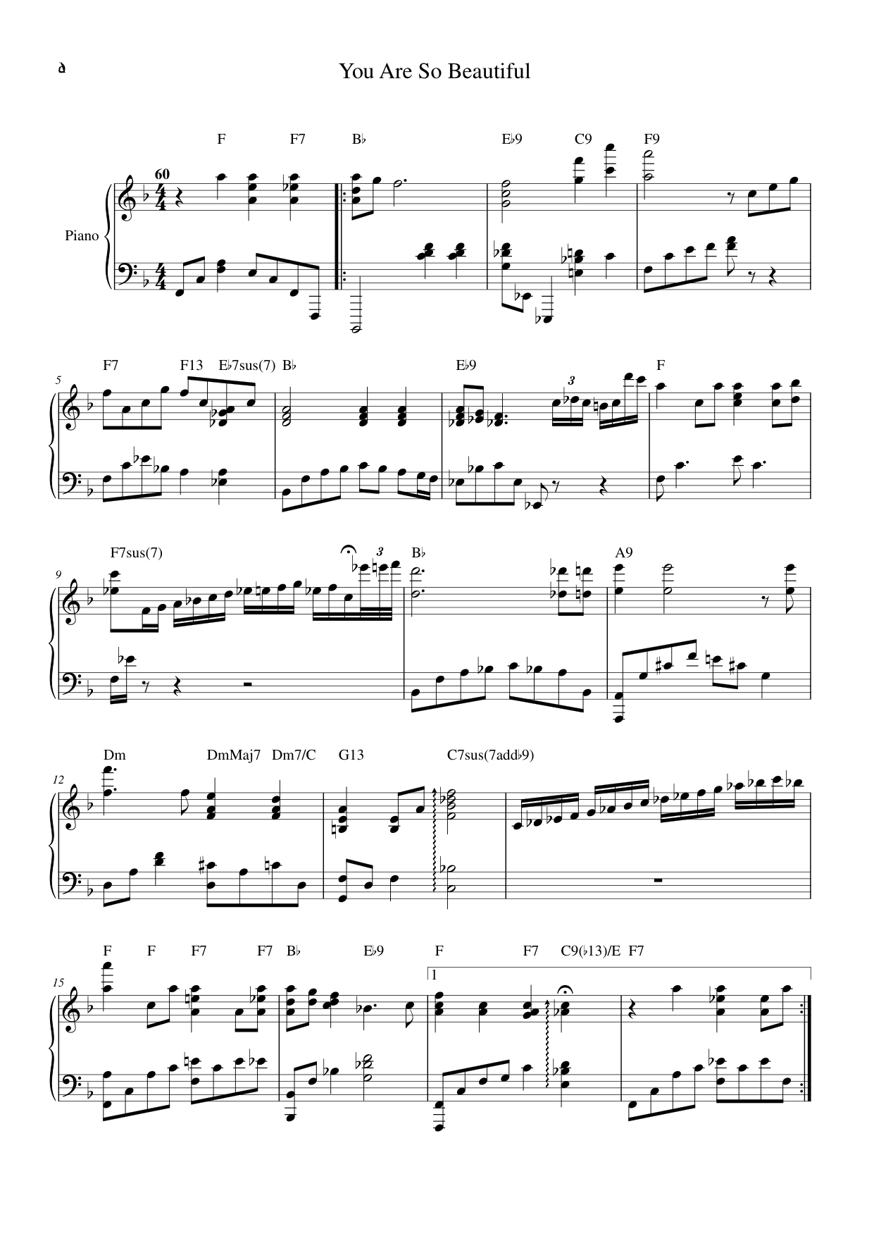 You Are So Beautiful Lyrics & Chords Folio