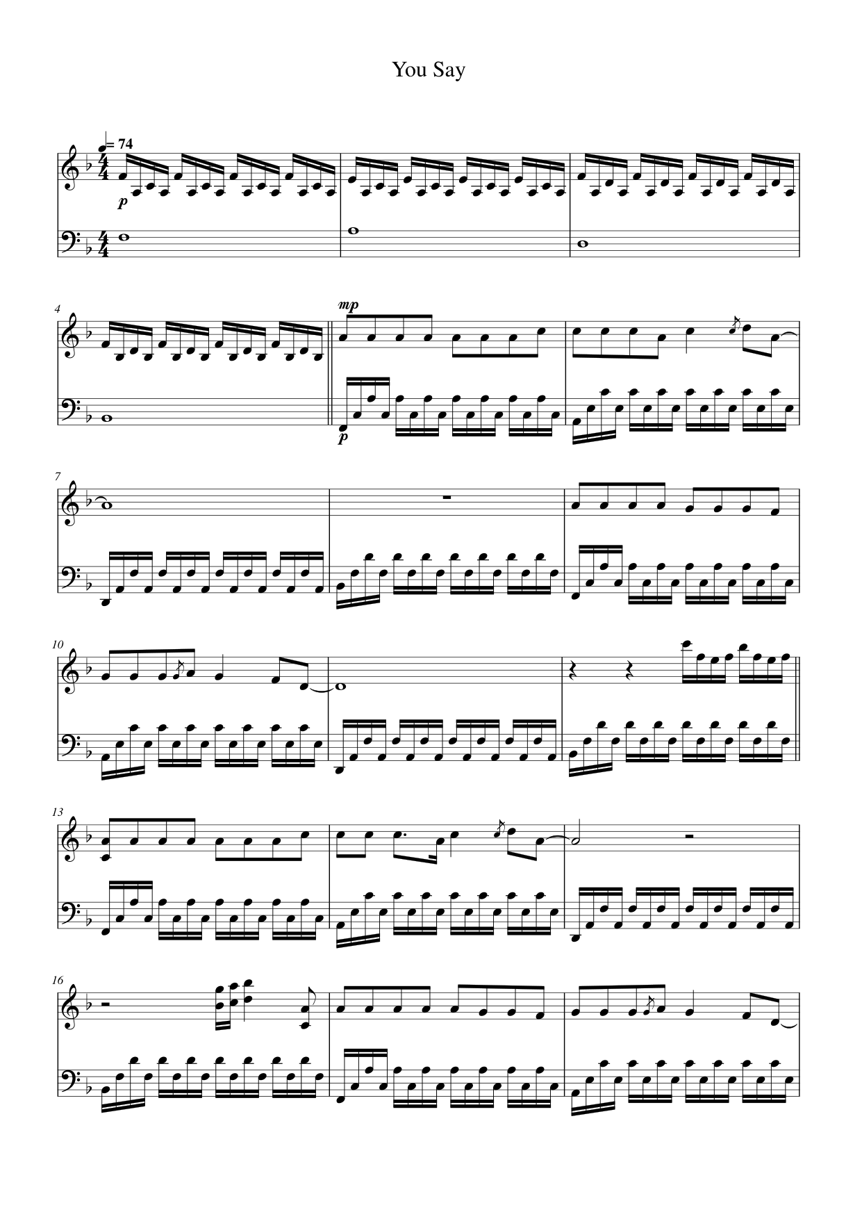 You Say Lyrics & Chords Folio